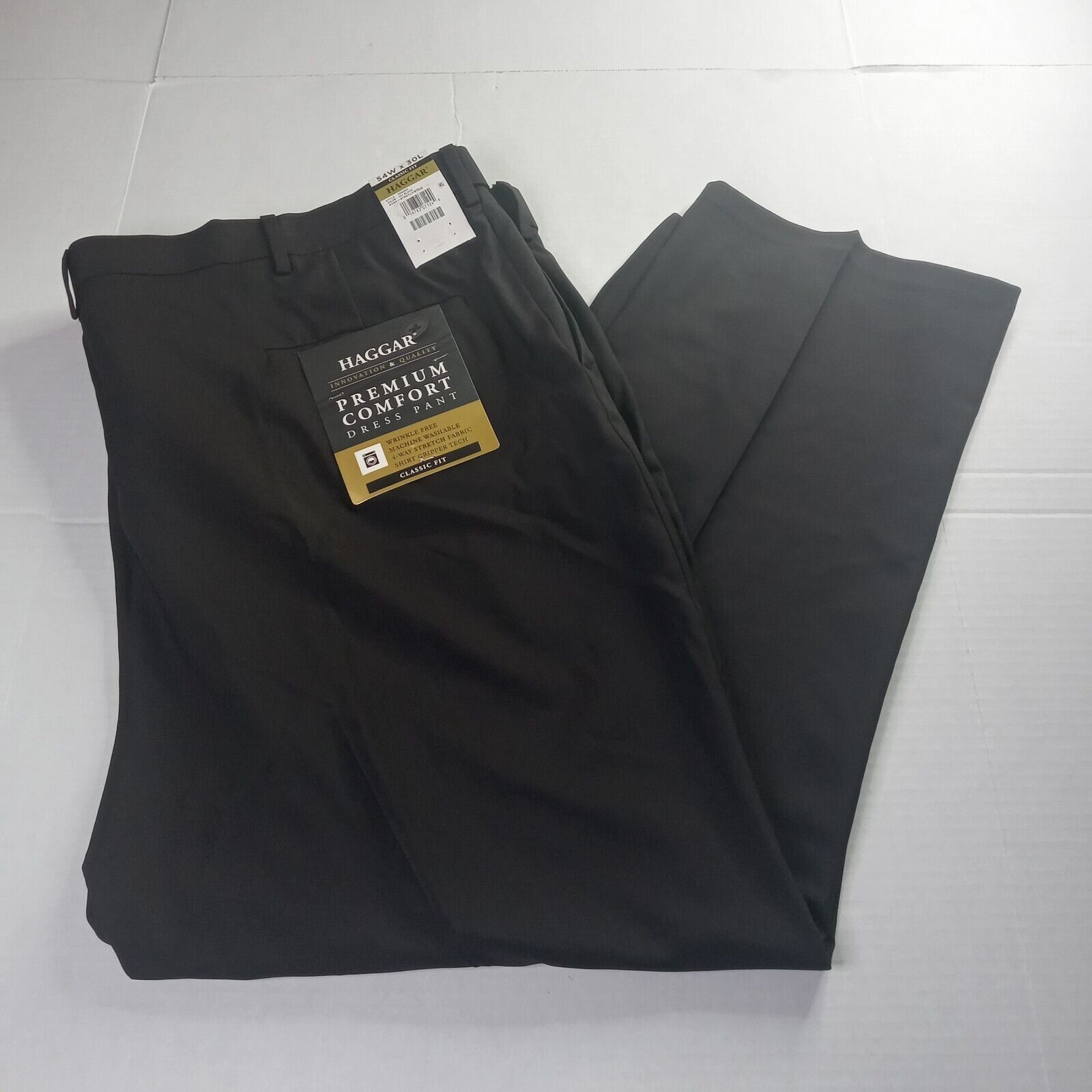 Haggar Haggar Premium Dress Pants Men's 54x30 Black Classic-Fit Size US 44 / EU 60 - 1 Thumbnail