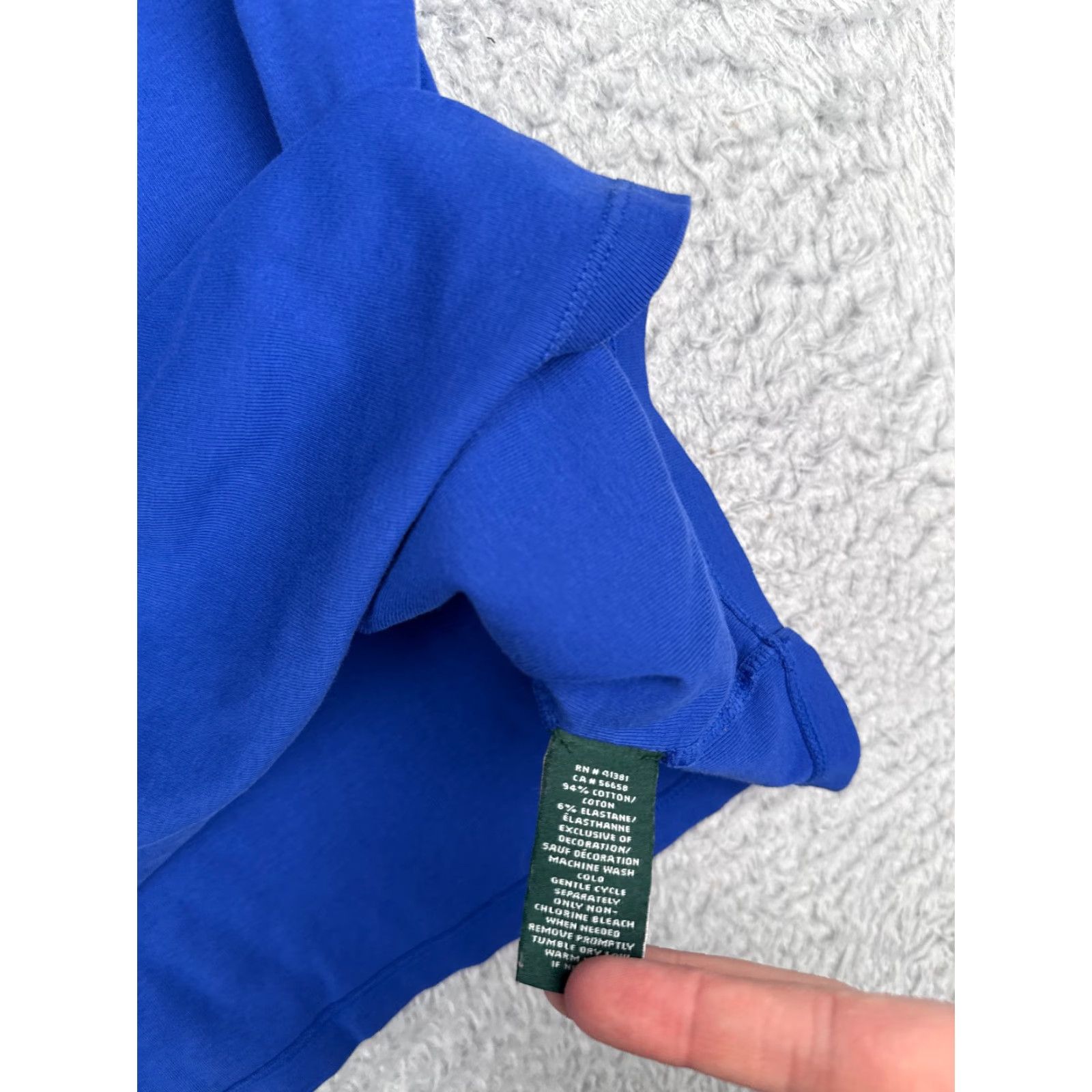 Ralph Lauren Lauren Ralph Lauren Shirt Women 1X Blue Short Sleeve Round Neck Cotton Blend Solid Womens Size XL / US 12-14 / IT 48-50 - 7 Thumbnail