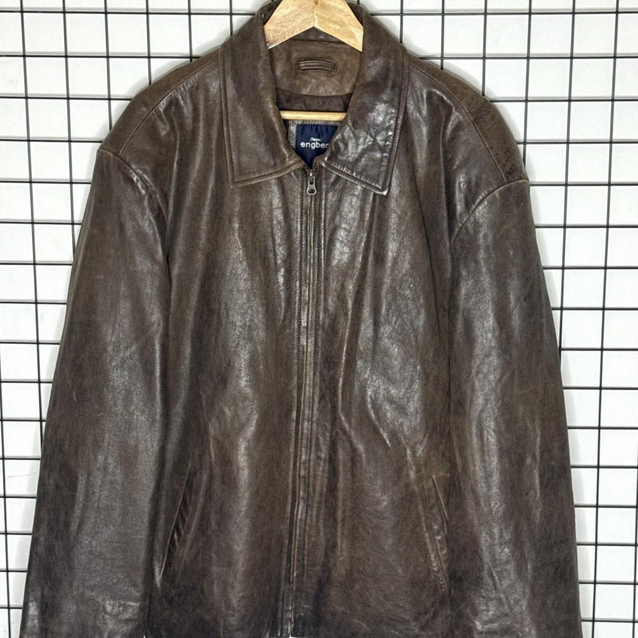 Vintage Vintage 90s Real Leather Faded Jacket Brown Size US L / EU 52-54 / 3 - 4 Thumbnail