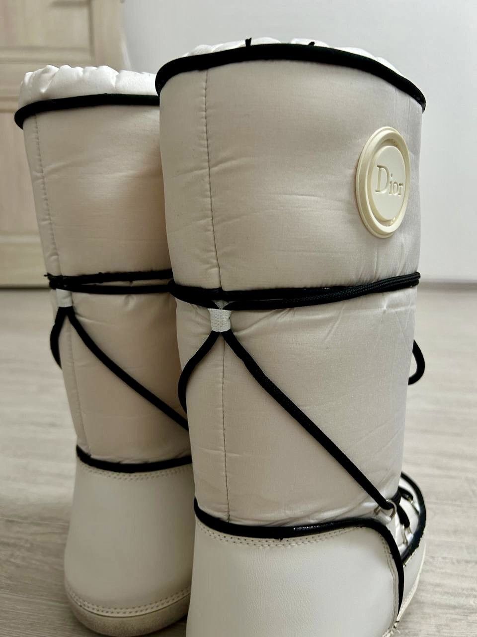 Dior Y2K Dior by John Galliano White Black Snow Moon Ski Boots Size US 7 / IT 37 - 14 Thumbnail