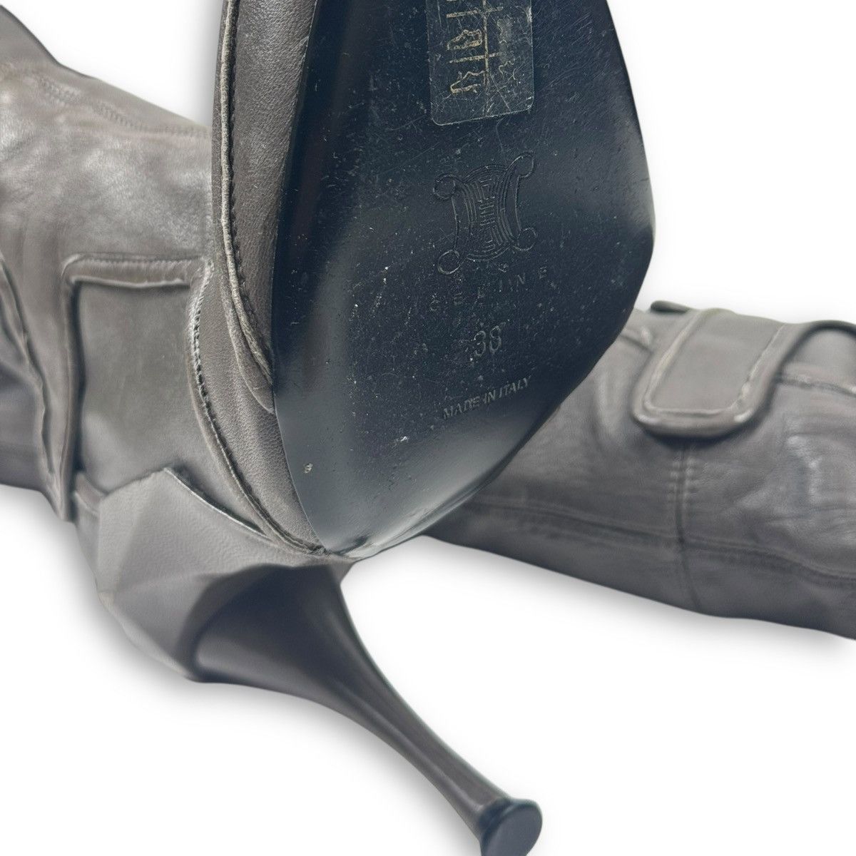 Celine AW08 Runway Strapped Moto Leather Biker Boots Size US 7 / IT 37 - 5 Thumbnail