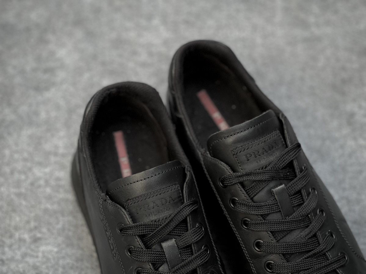Prada PRADA LINEA ROSSA BLACK LOW TOP SNEAKER Size US 9 / EU 42 - 8 Thumbnail