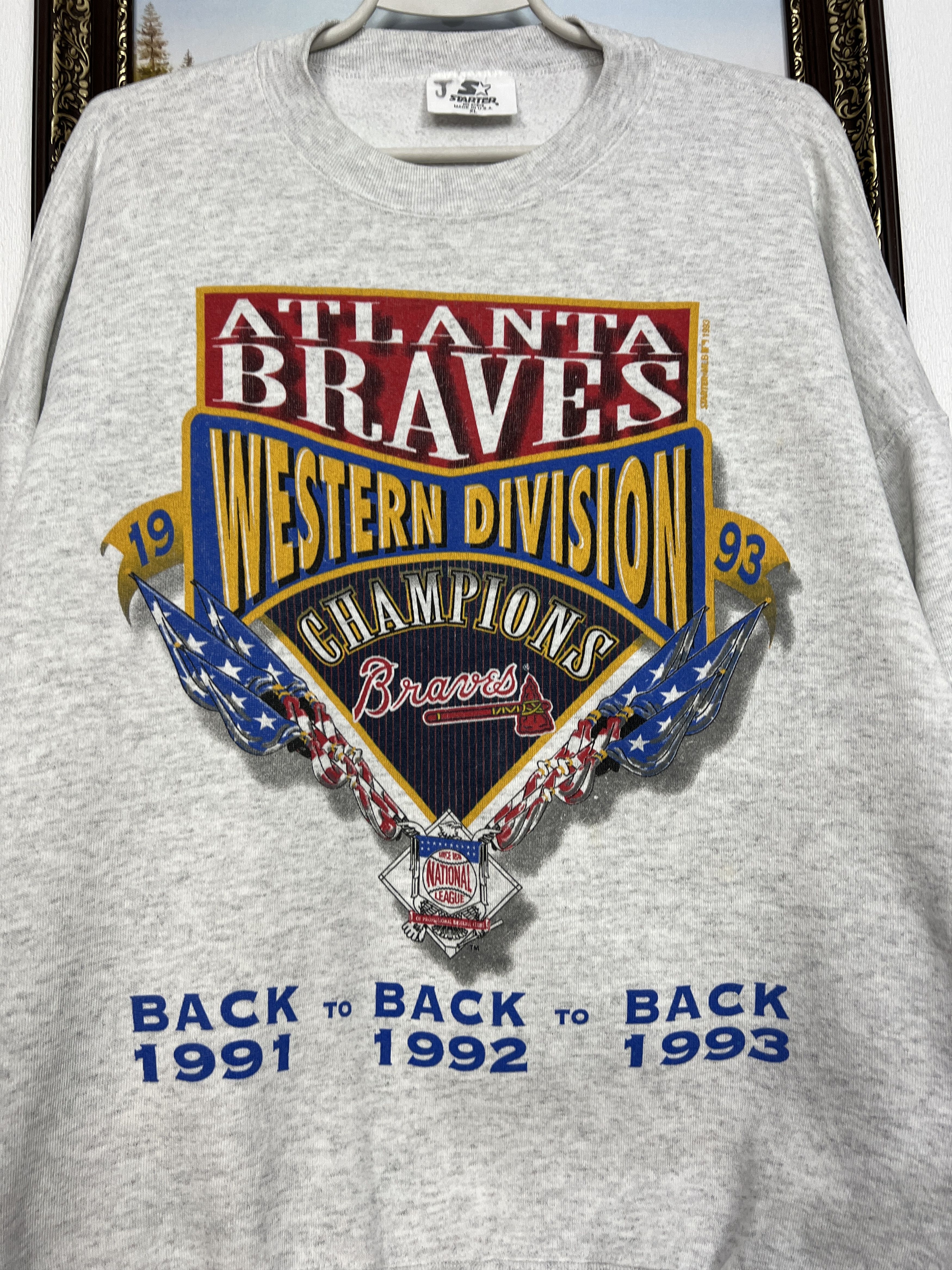 Starter Vintage Atlanta Braves Western Champions Sweatshirt Crewneck Size US XL / EU 56 / 4 - 4 Thumbnail