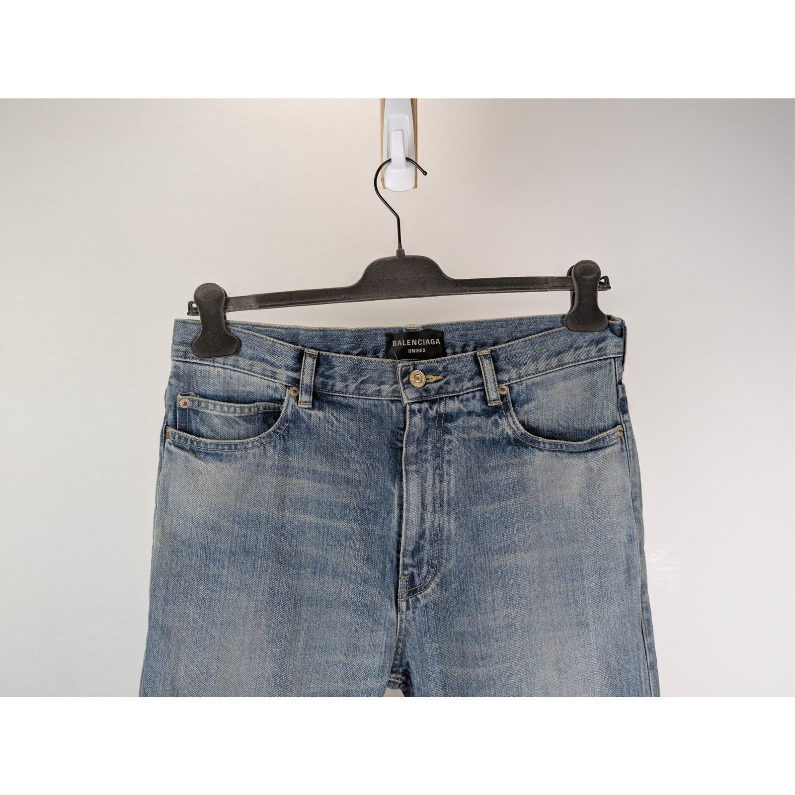 Balenciaga o1rshd1 Unisex Organic Selvedge Denim Flared Pants in Blue Size US 30 / EU 46 - 3 Thumbnail