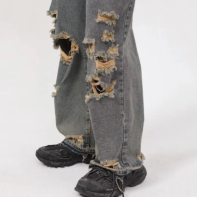 Japanese Brand × Vintage Straight Tube Hole Male Trousers Vintage Wide Leg Size US 31 - 3 Thumbnail