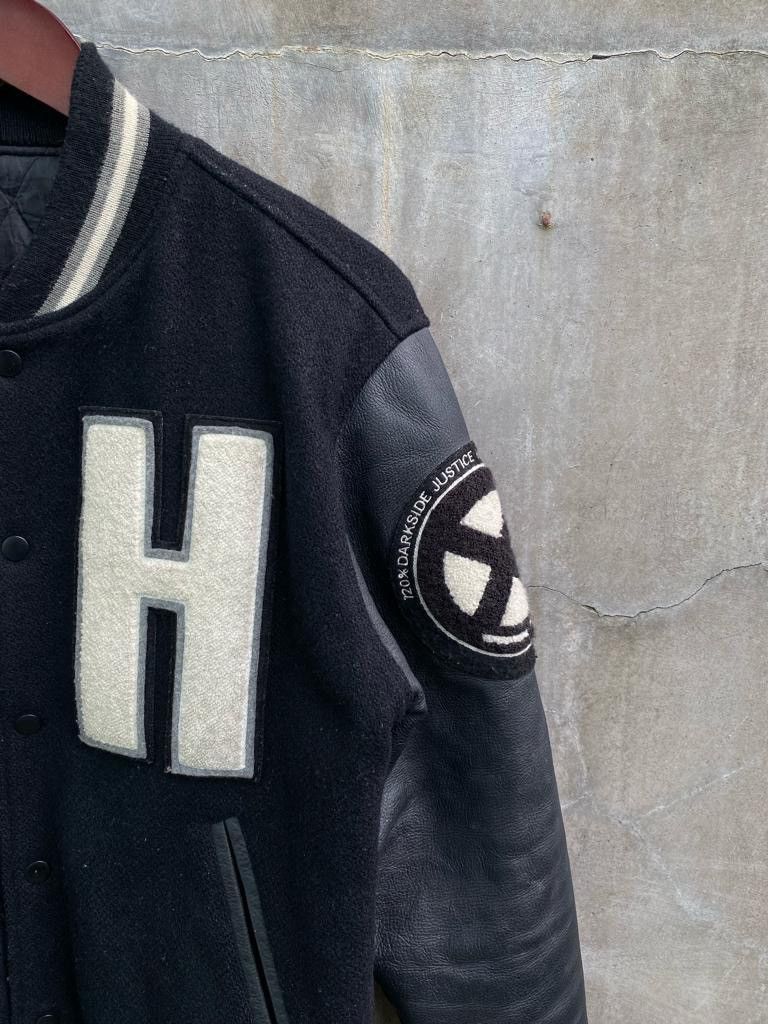 Bounty Hunter 120% Dark Side Justice Leather Varsity Jacket Size US M / EU 48-50 / 2 - 5 Thumbnail