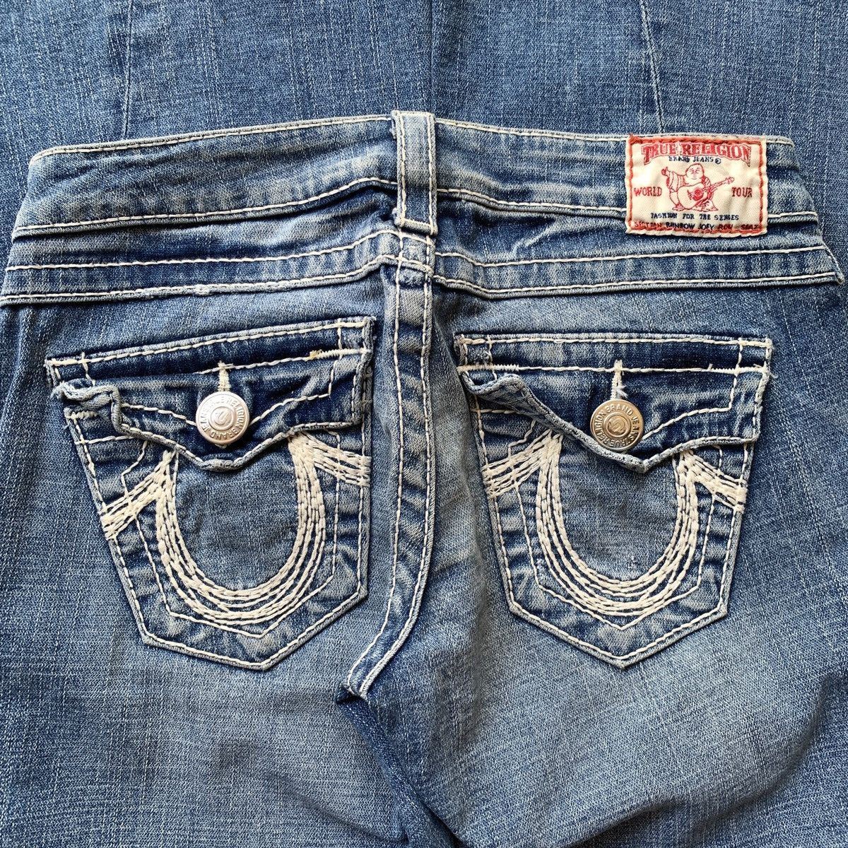 True Religion 2000’s True Religion Joey Distressed Bootcut Flare Pants Size US 28 / EU 44 - 12 Thumbnail
