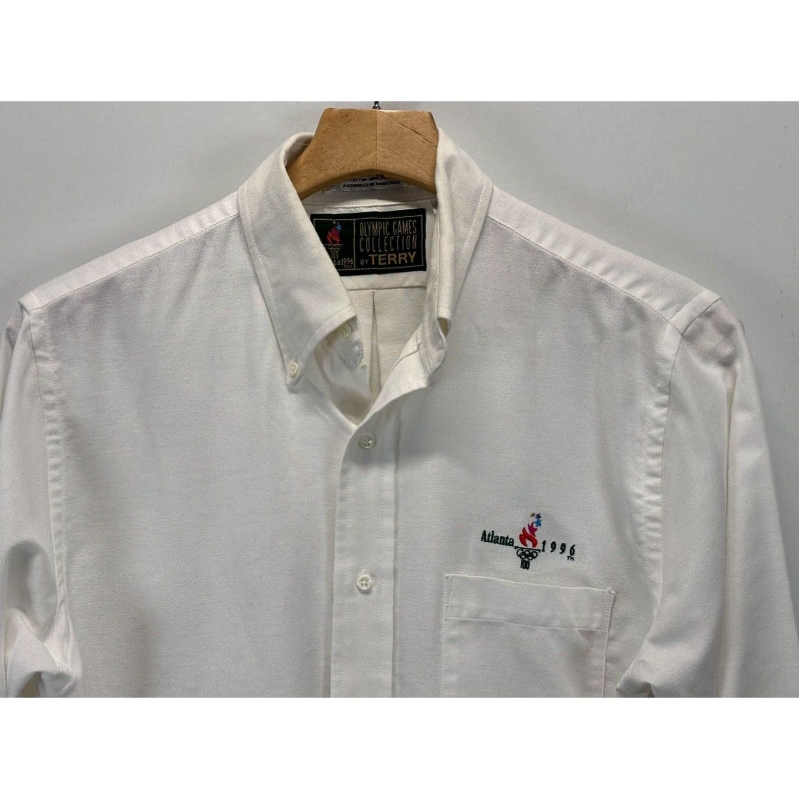 Vintage VINTAGE Atlanta 1996 Olympics Shirt Men’s 15.5 White Embroidered Button-Front 1990s Mens Size US M / EU 48-50 / 2 - 2 Thumbnail