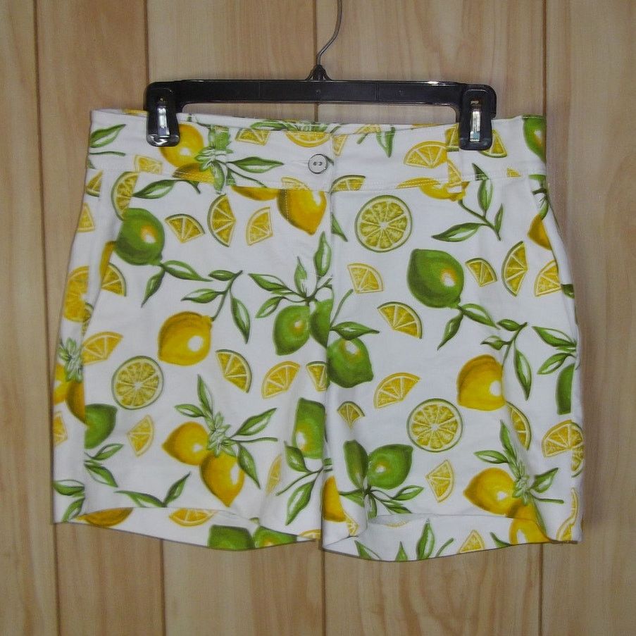 Isaac Mizrahi Isaac Mizrahi New York Lemon Lime Stretch Mini Shorts 4 Size 27" / US 4 / IT 40 - 1 Thumbnail