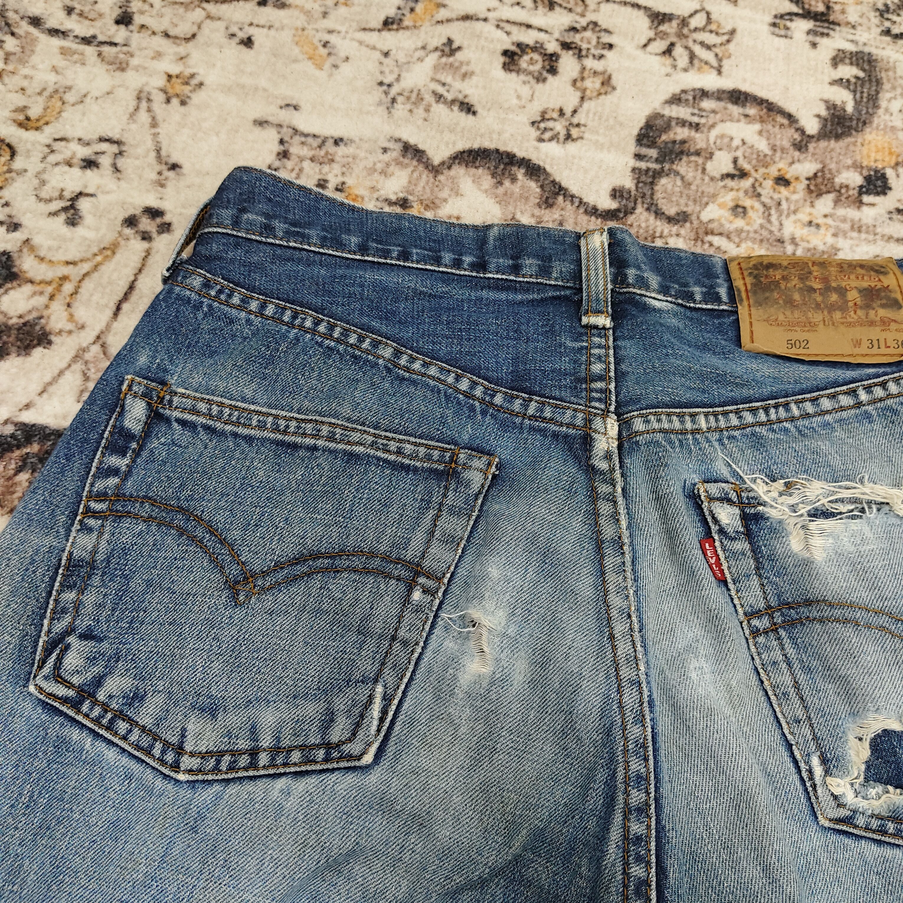 Levi's Vintage Levi's 502 Big E Selvedge Distressed Jean Size US 30 / EU 46 - 10 Thumbnail