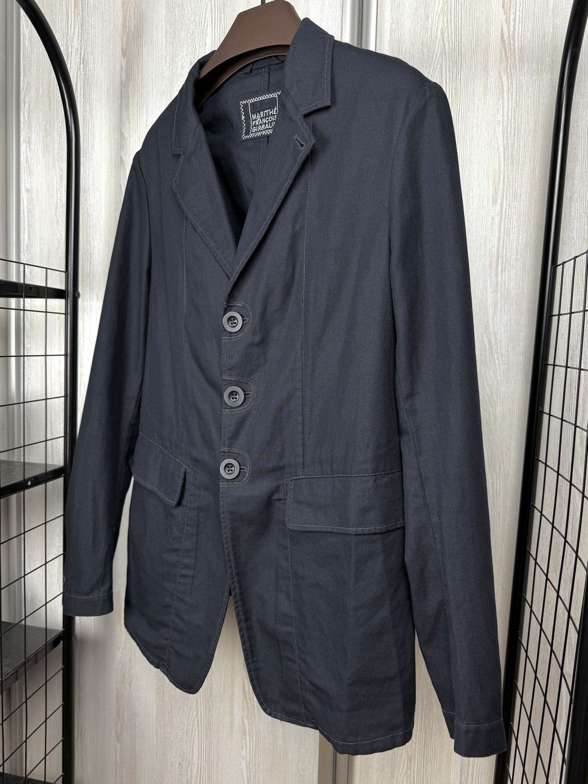 Marithe + Francois Girbaud Marithe Francois Girbaud Linen Cotton Men Blazer Avant Garde Size 42R - 6 Thumbnail