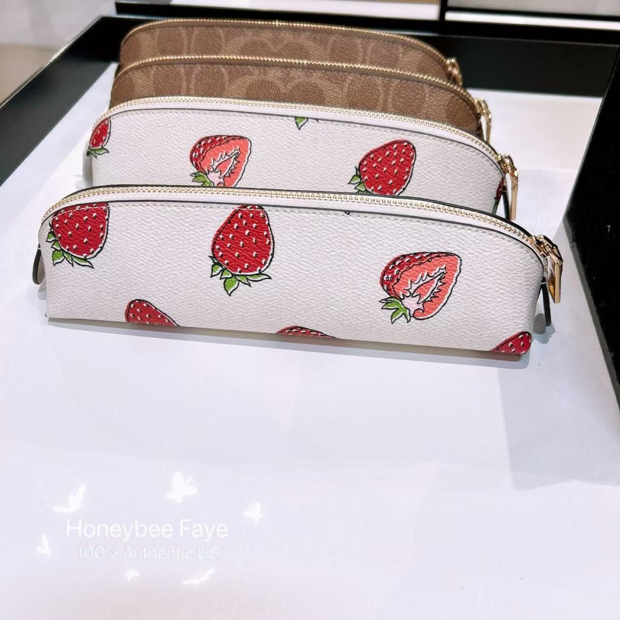 Coach NWT Coach Pencil Case With Strawberry Print CAP08