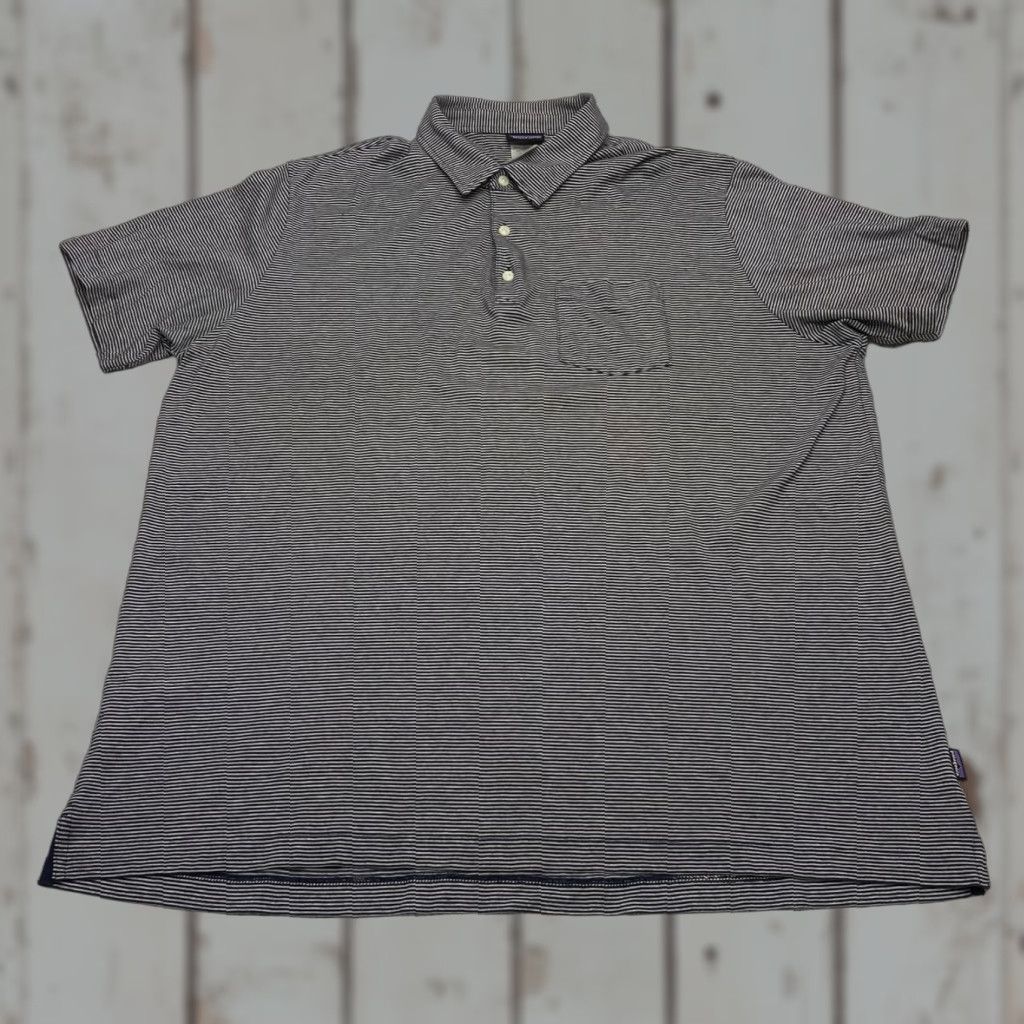 Patagonia Patagonia Polo Men's 2XL Black Striped Short Sleeve 100% Organic Cotton Pocket Size US XXL / EU 58 / 5 - 1 Thumbnail