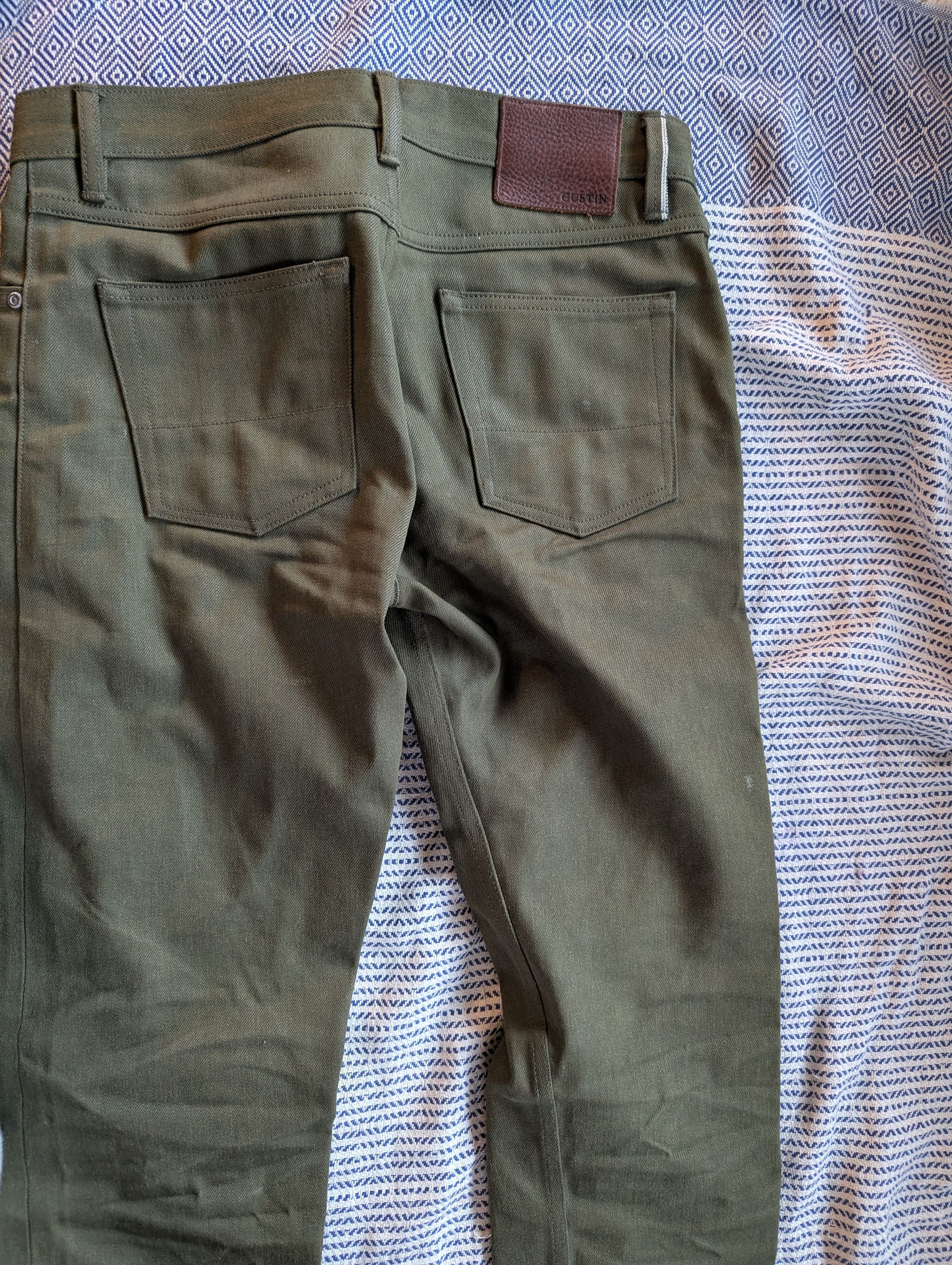 Gustin #159 Japan Olive Japanese Selvedge Denim Jeans Size US 31 - 2 Thumbnail