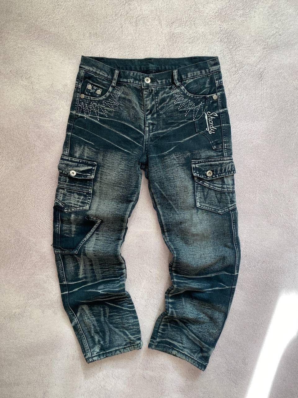 Vintage Dirty pants Faded Crash denim thrashed y2k distressed jeans Size US 29 - 1 Thumbnail
