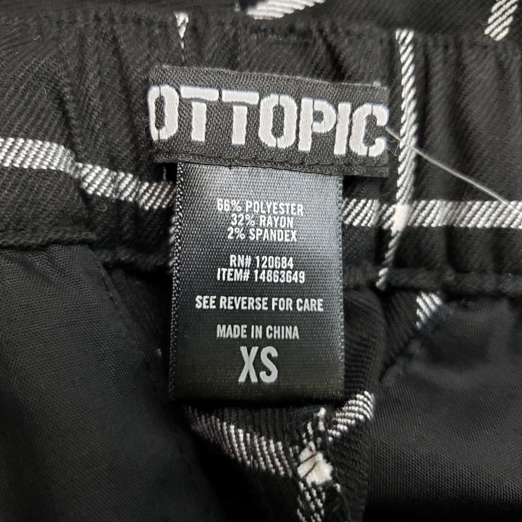 Hot Topic Hot Topic Womens Pants XS Black White Windowpane High Rise Skinny Size 26" / US 2 / IT 38 - 6 Thumbnail