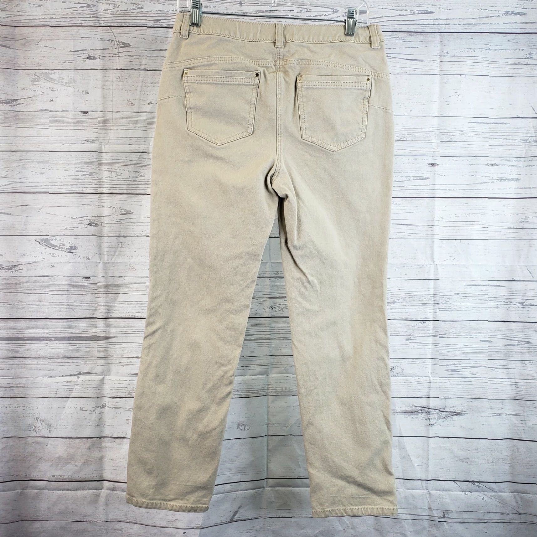 Vintage Chicos Jeans Womens Sz 6 Short Tan Straight Leg Mid Rise Size 28" / US 6 / IT 42 - 3 Thumbnail