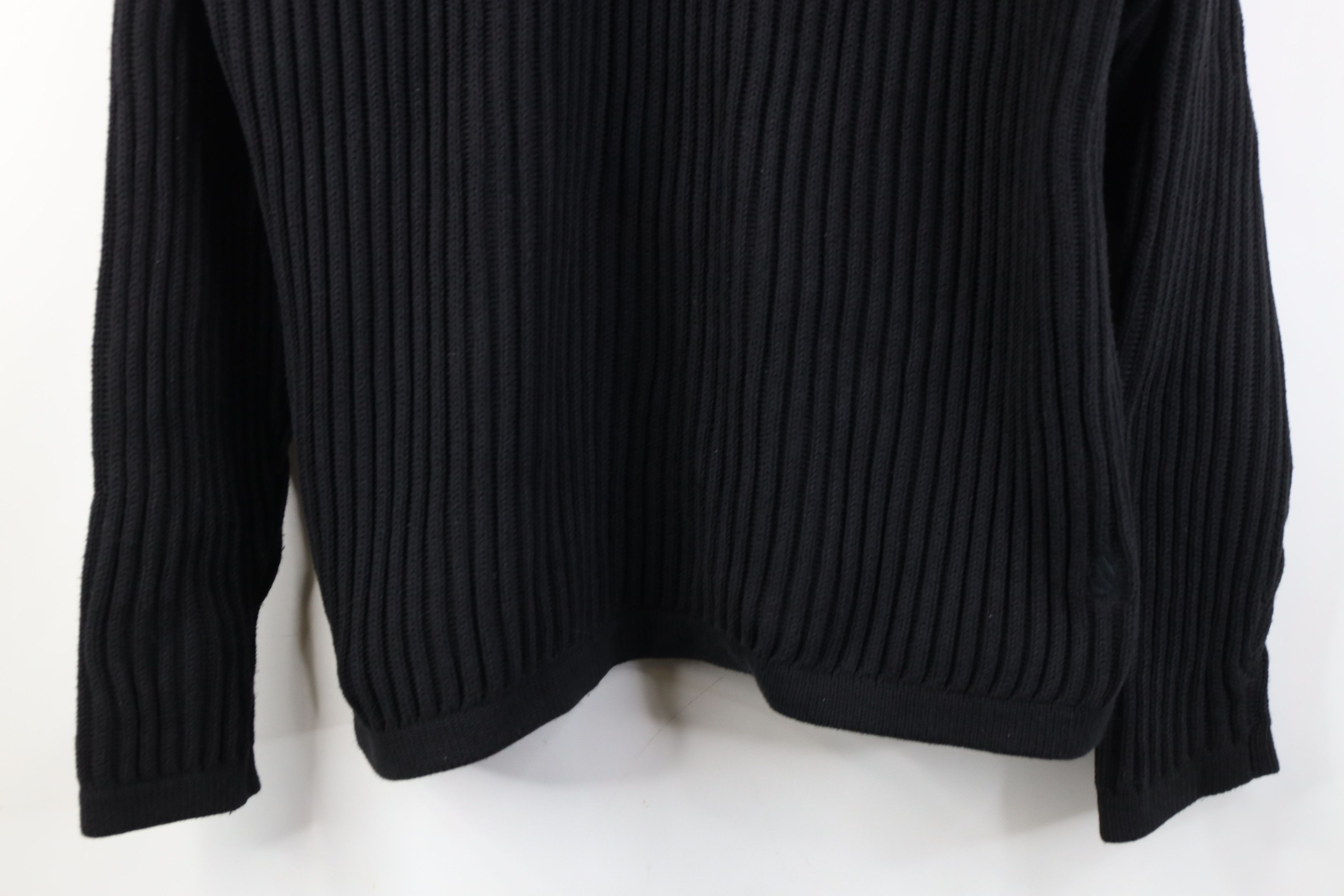 Nautica Vintage 90s Nautica Chunky Cotton Ribbed Knit Sweater Black Size US L / EU 52-54 / 3 - 3 Thumbnail
