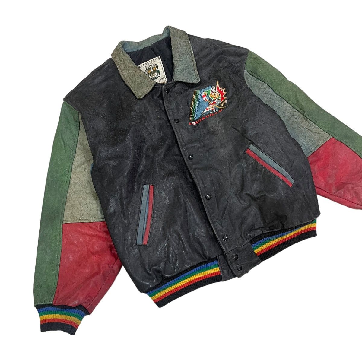 Louisville Slugger 🔥Vintage 90s Louisville Varsity Leather Jacket Size US L / EU 52-54 / 3 - 5 Thumbnail