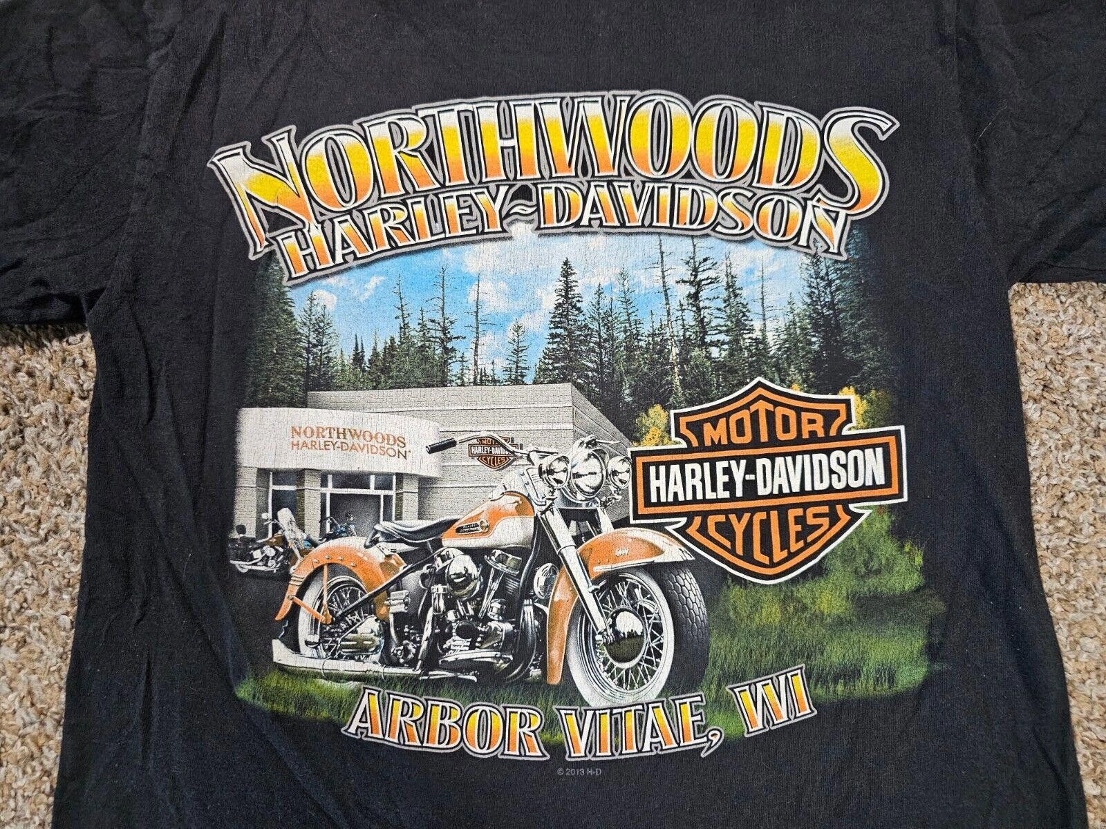 Harley Davidson 2013 Harley Davidson Northwoods Arbor Vitae WI TEE Black SM Size US S / EU 44-46 / 1 - 1 Thumbnail