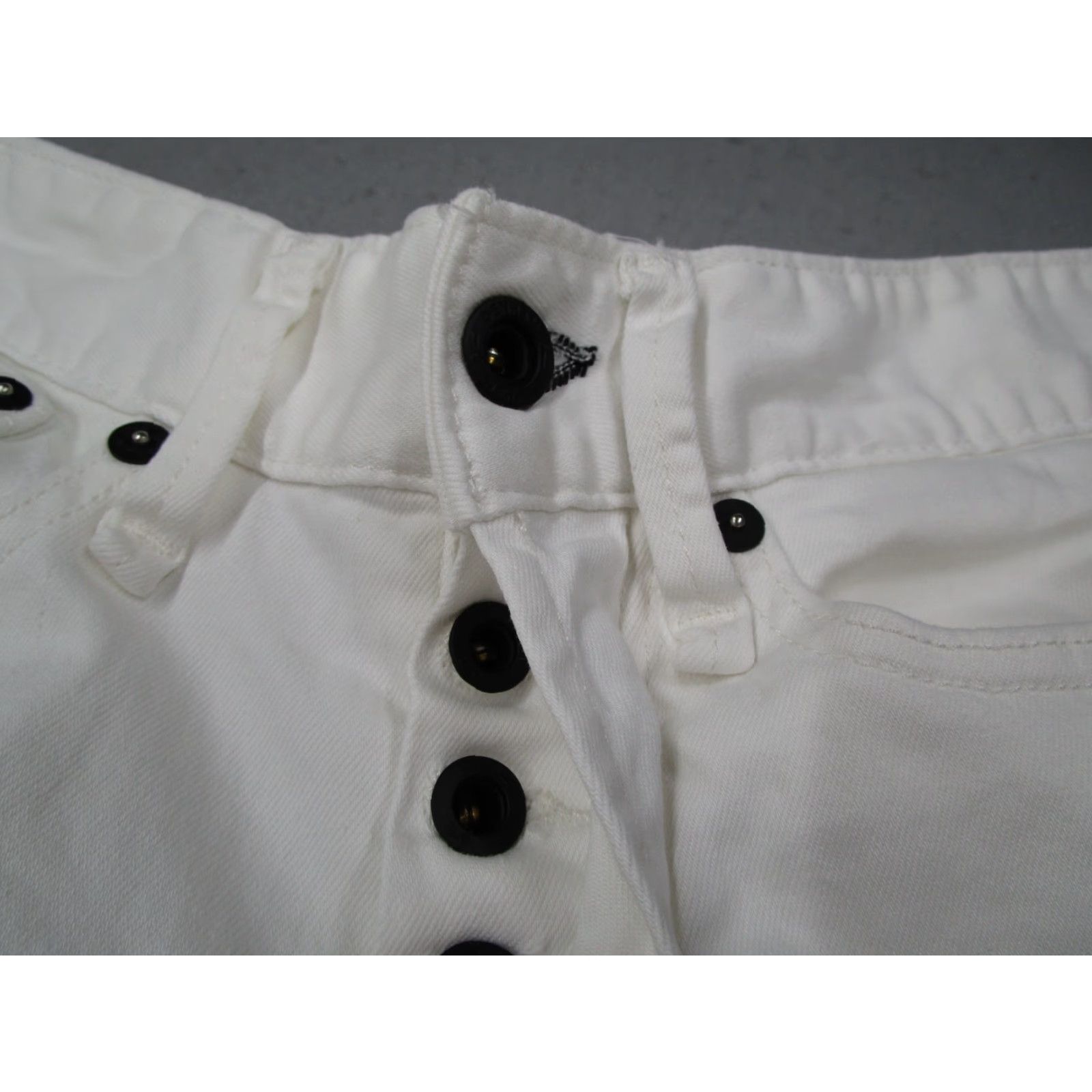 DENHAM Denham Jeans Women Mid Rise Button Fly Razor Slim Fit White 27 27W x 32L Denim 5-Pocket Classic Crochet? Size 27" / US 4 / IT 40 - 7 Thumbnail