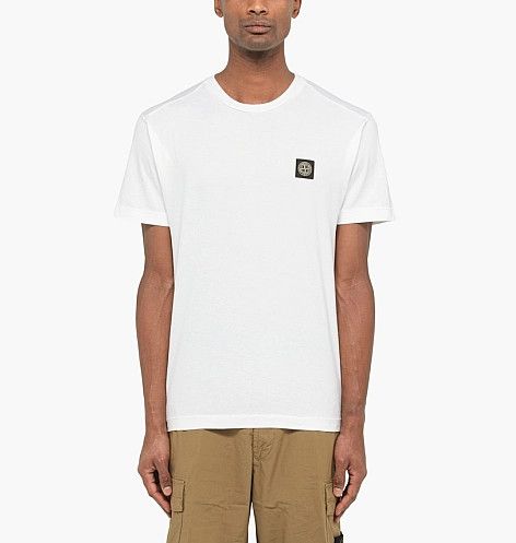 Image of Stone Island Compas Patch T-Shirt White 101524113.a0001, Men's (Size XL)