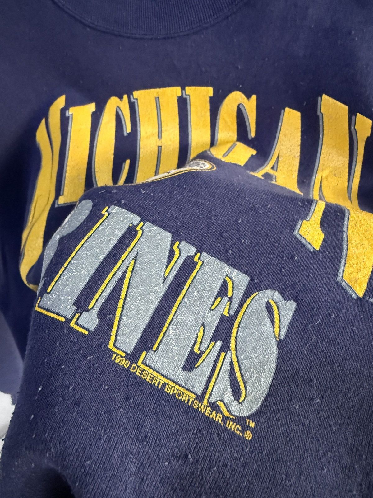 Vintage Vintage 1990s Michigan Wolverine swetshirt Size US XL / EU 56 / 4 - 3 Thumbnail