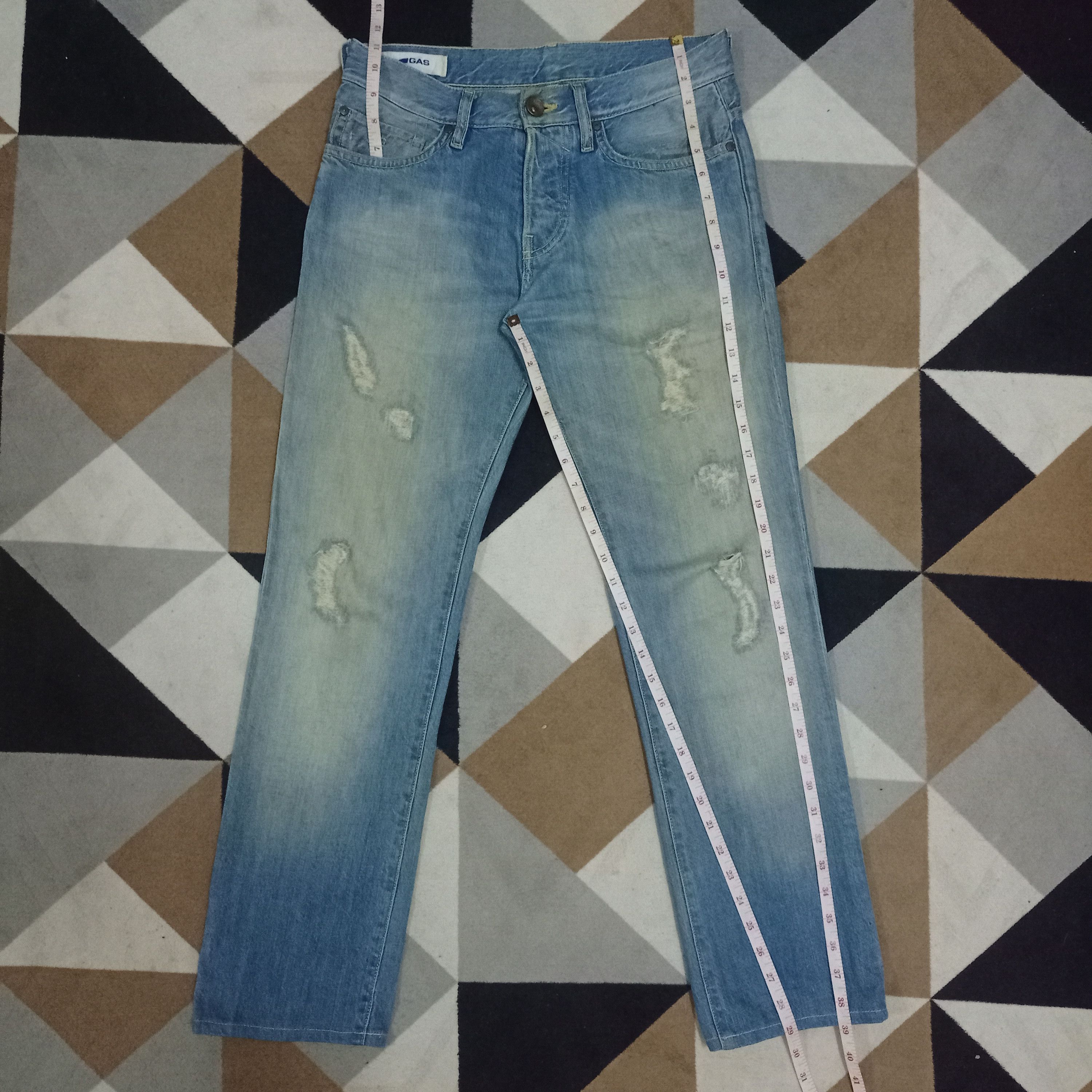 Japanese Brand Vintage Japanese Brand Blue Wash Distressed Style Jeans Size US 31 - 11 Thumbnail