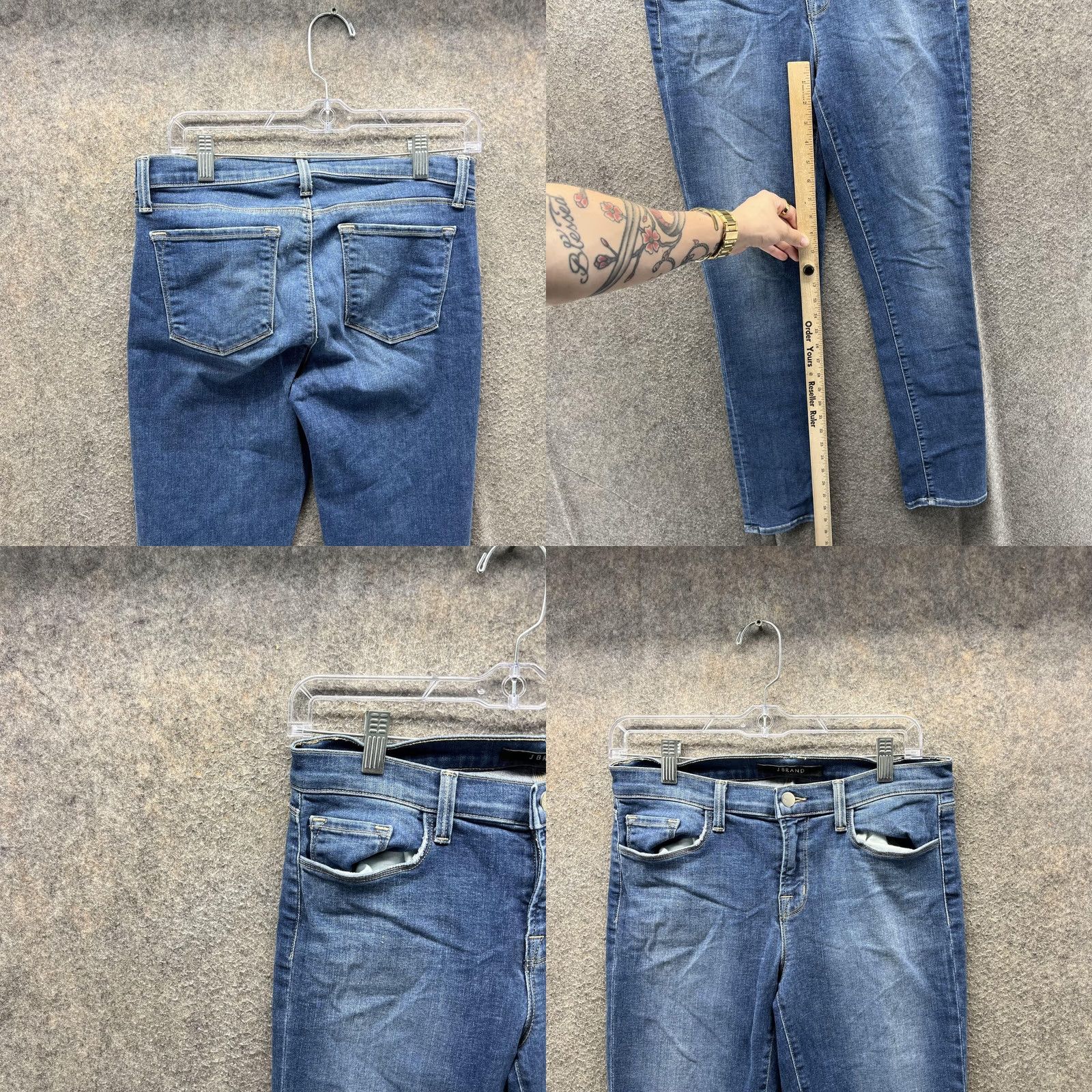 J Brand J Brand Jeans Womens 29 Blue Medium Wash Mid Rise Skinny Slim Fit Denim Pants Size 29" - 8 Thumbnail