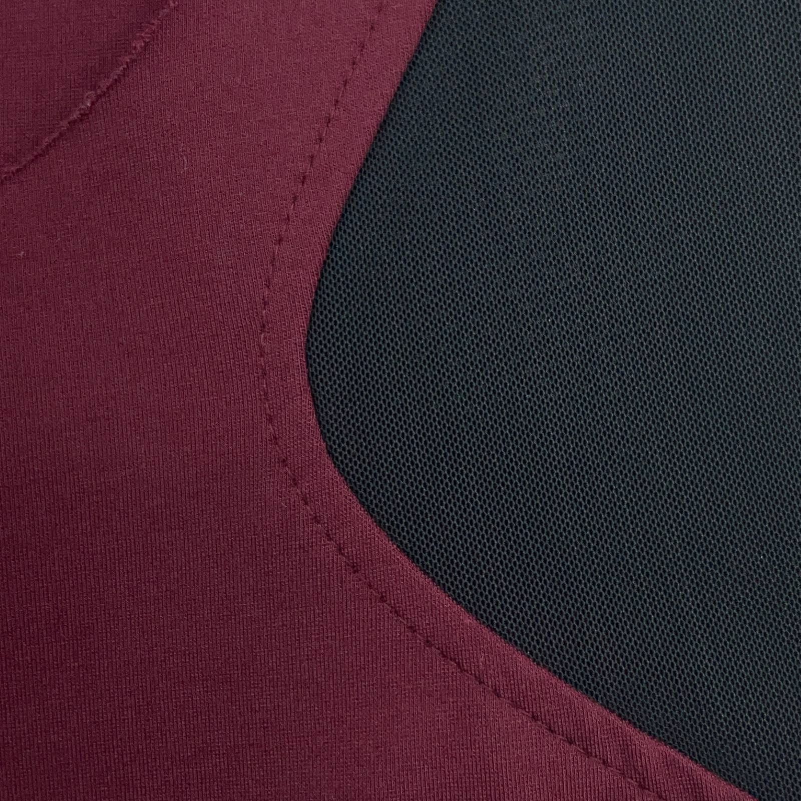 Maje Maje Size 2 Dress Maroon Black Mesh Cutouts Short Sleeve Size XS / US 0-2 / IT 36-38 - 15 Thumbnail