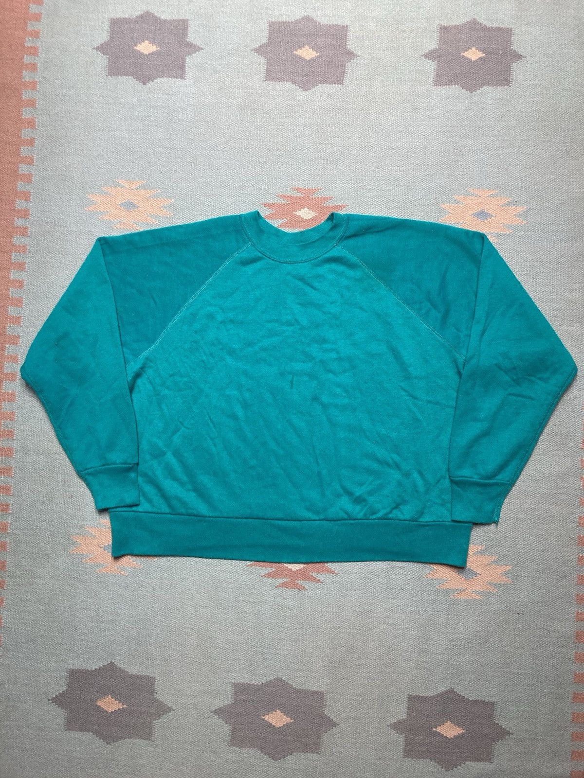 Vintage Vtg 80s crewneck sweatshirt blank raglan acrylic USA boxy XL Size US XL / EU 56 / 4 - 1 Thumbnail