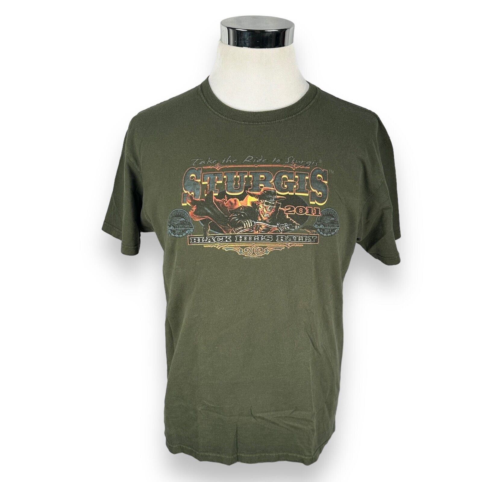 Anvil Sturgis Black Hills Rally 2011 T-Shirt Men's Large Green Size US L / EU 52-54 / 3 - 1 Thumbnail