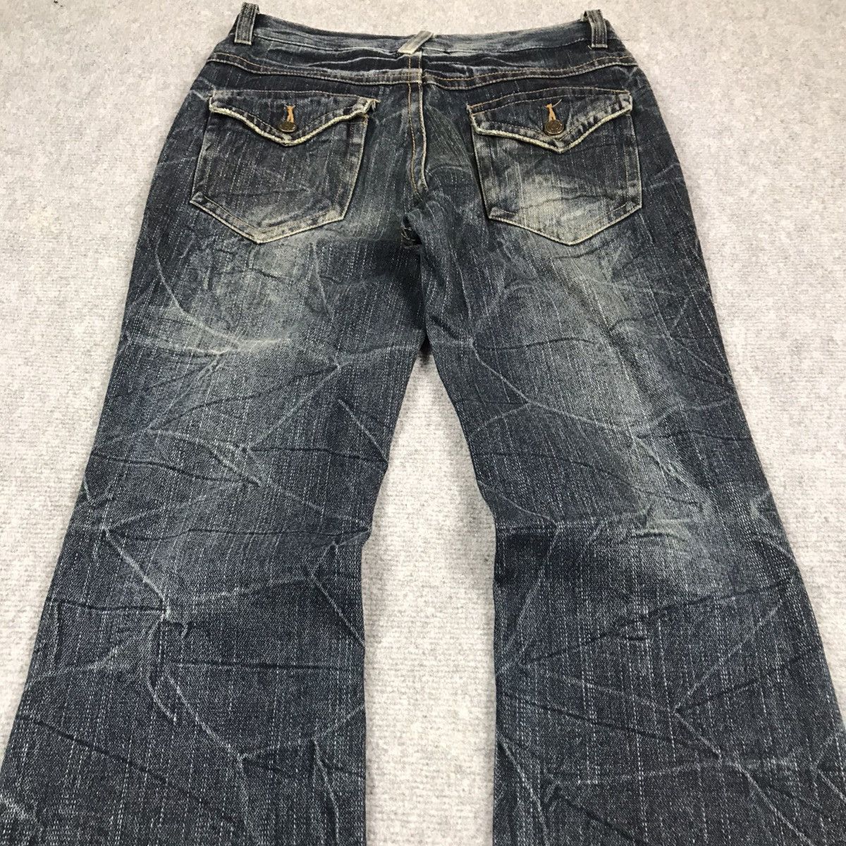 Japanese Brand FLARE🔥RIPPED DISTRESSED JAPANESE STYLE DENIM PANTS 154 Size US 28 / EU 44 - 10 Thumbnail