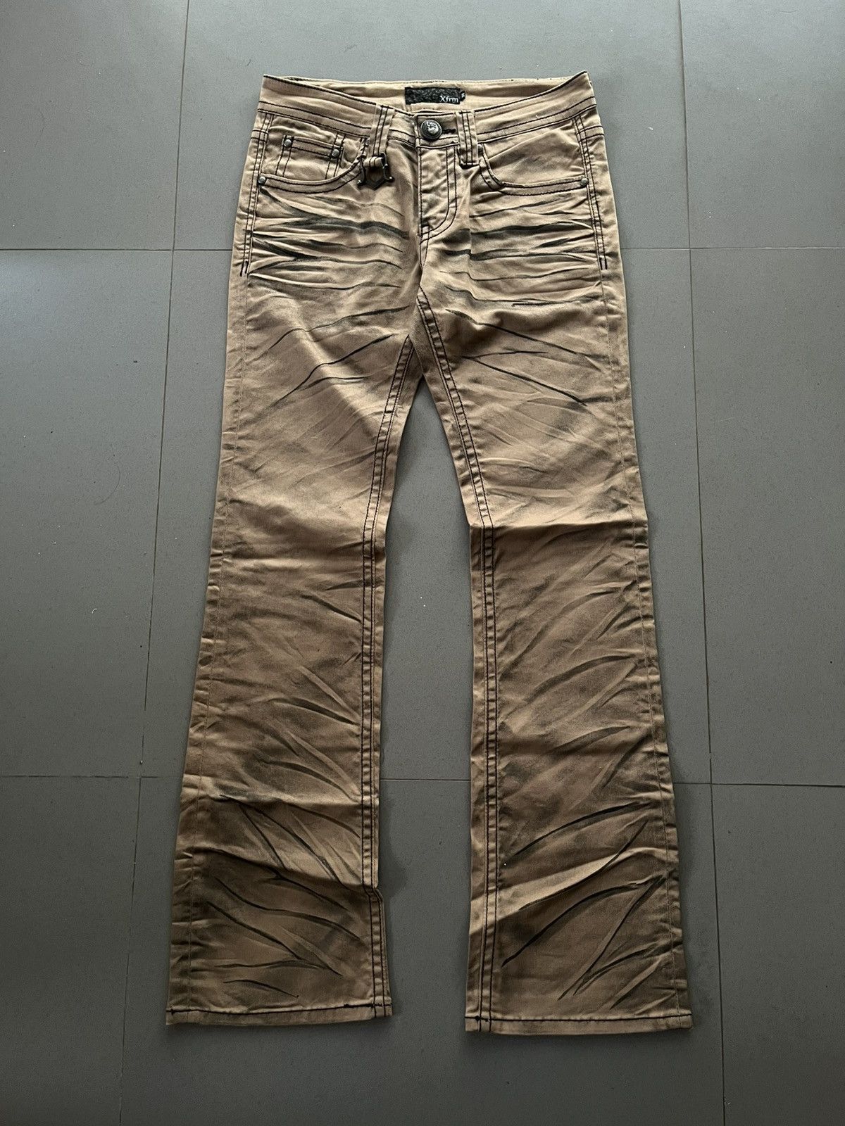 JAPANESE XFRM FADED PATTERN FLARE BOOTCUT SEDITIONARIES PUNK
