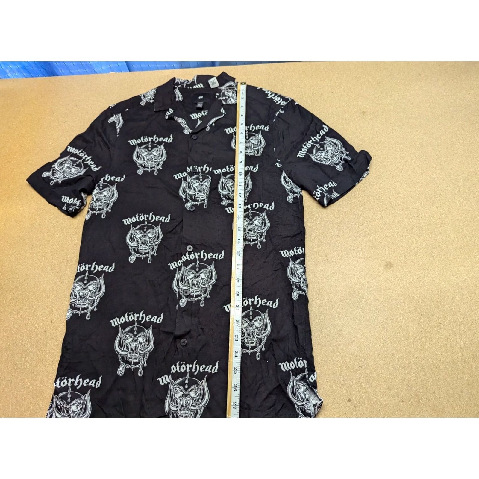 H&M H&M Motorhead Button Up Shirt Mens XS Black White AOP Short Sleeves Size US XS / EU 42 / 0 - 4 Thumbnail