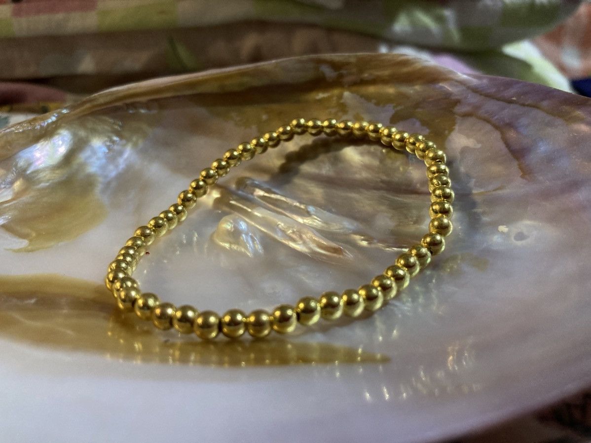 Other Yellow gold coloured circle beaded bracelet Size ONE SIZE - 1 Thumbnail