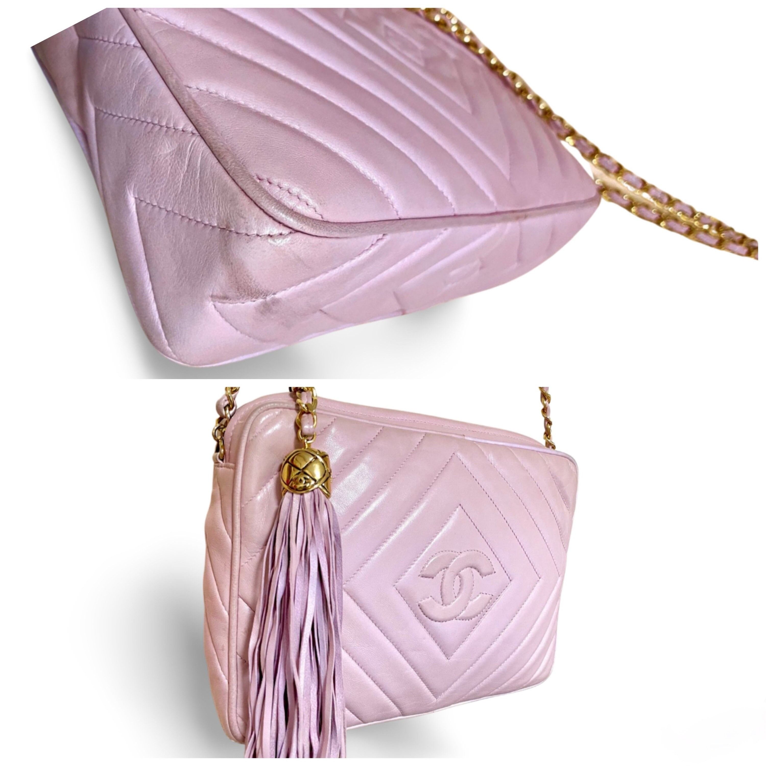 Chanel Vintage CHANEL milky pink shoulder bag, camera bag with CC Size ONE SIZE - 5 Thumbnail