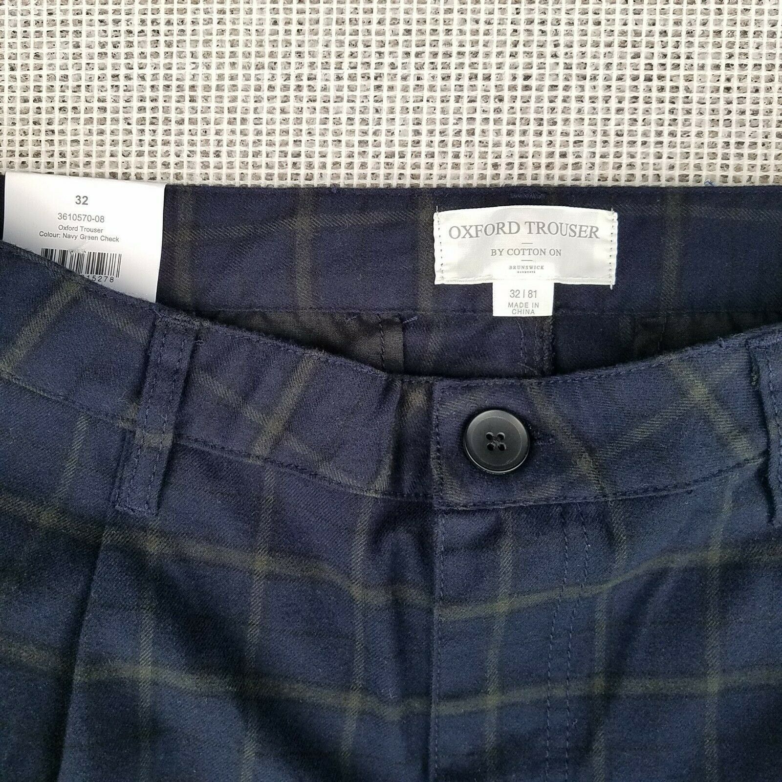 Cotton On Men's Cotton On Oxford Plaid Trouser. Size 32 Size US 32 / EU 48 - 8 Thumbnail