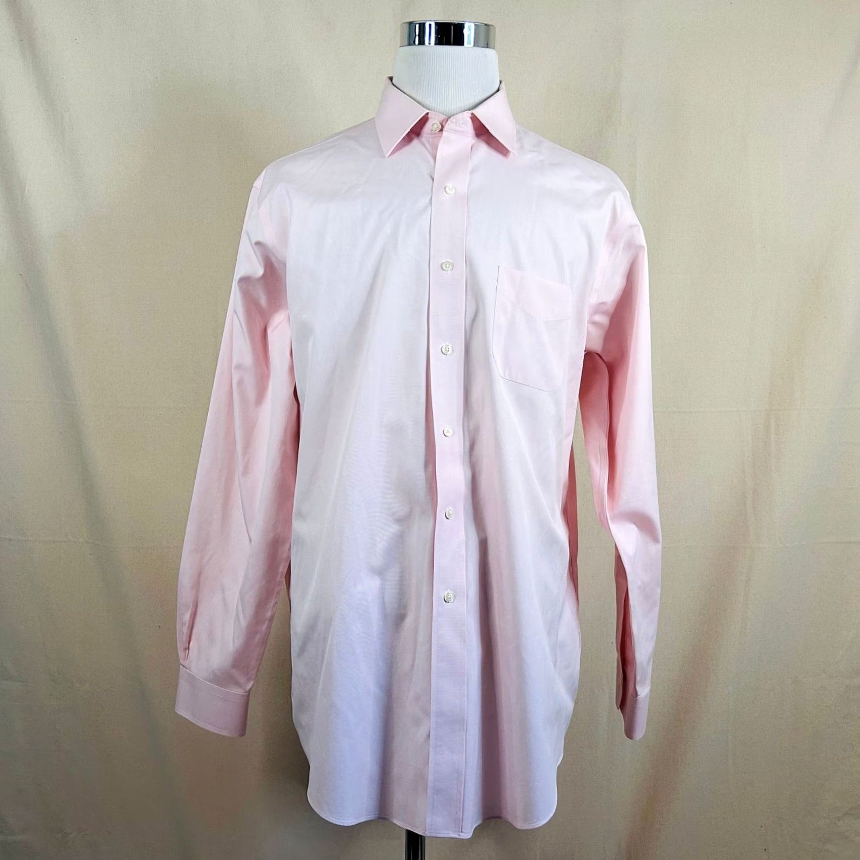 Brooks Brothers Brooks Brothers Regent Non Iron Dress Shirt Pink Supima Cotton Men 17.5 36 Size 48R - 2 Thumbnail