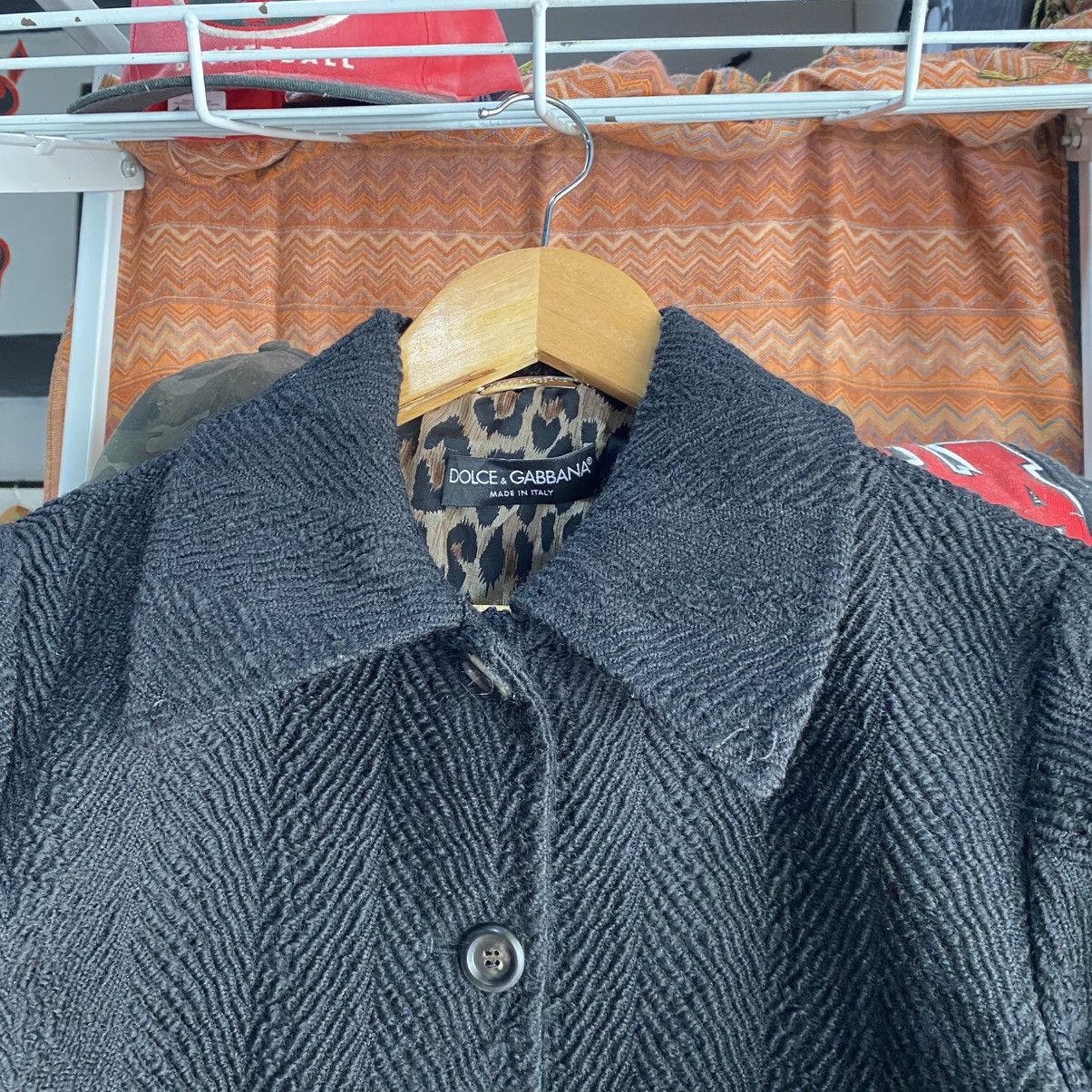 Dolce & Gabbana DOLCE & GABBANA Black Wool Blend Herringbone Jacket Size M / US 6-8 / IT 42-44 - 9 Thumbnail