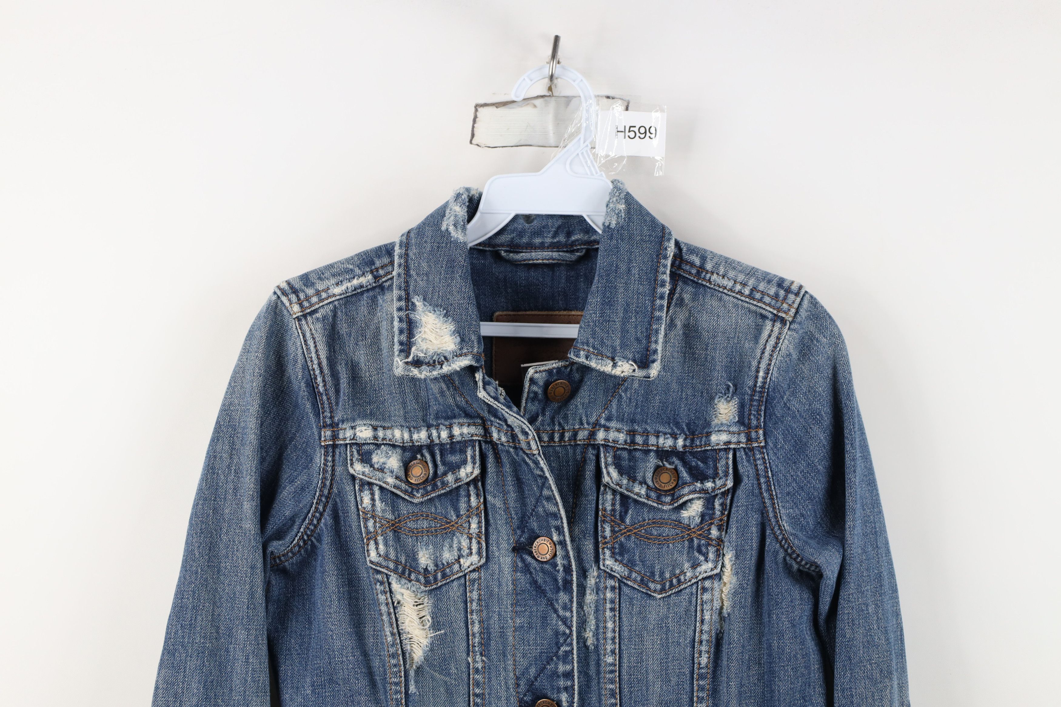 Abercrombie & Fitch Vintage 90s Y2K Abercrombie & Fitch Denim Trucker Jacket Size S / US 4 / IT 40 - 2 Thumbnail