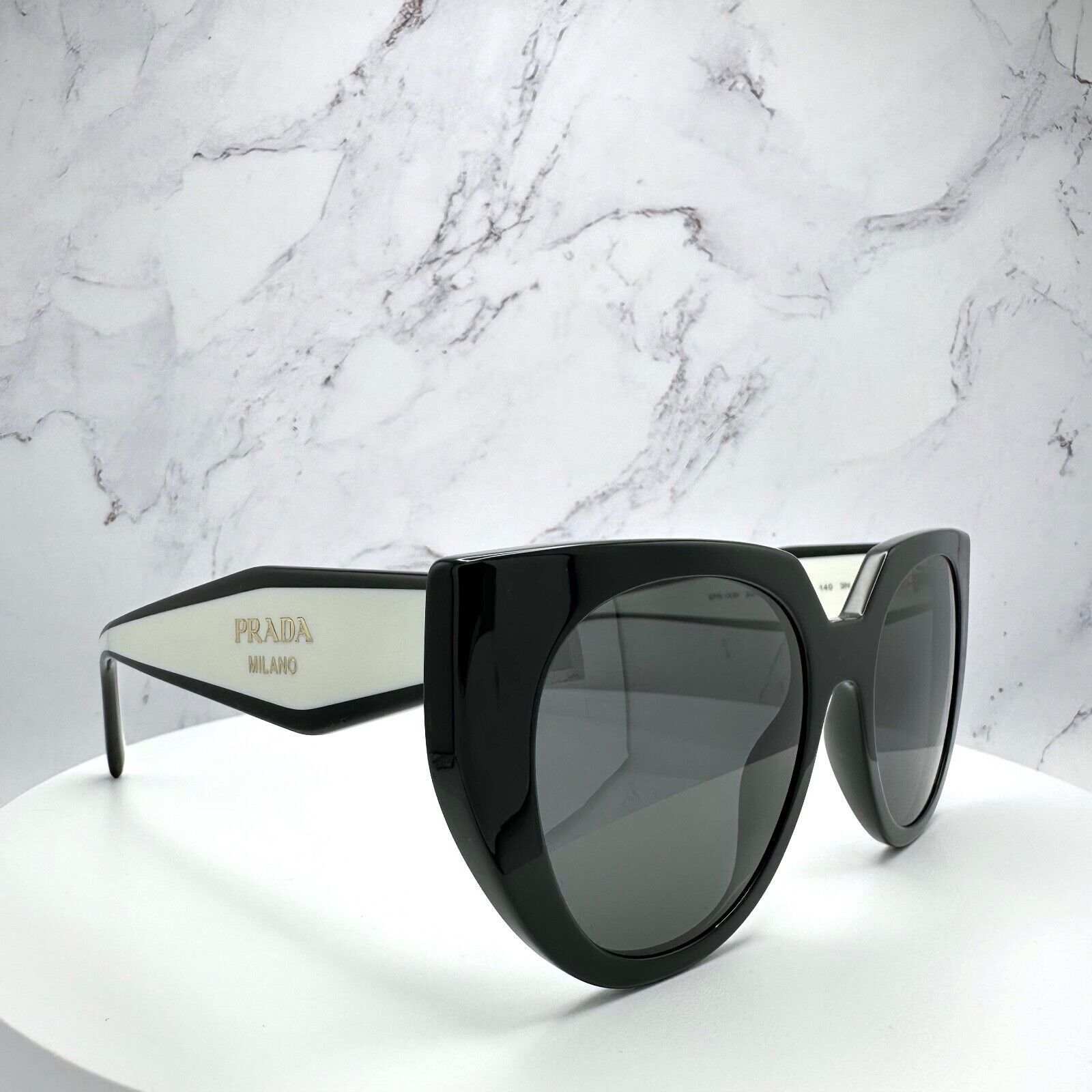 Prada New PRADA Sunglasses Symbole Black White Gold Metallic Logo Size ONE SIZE - 13 Thumbnail