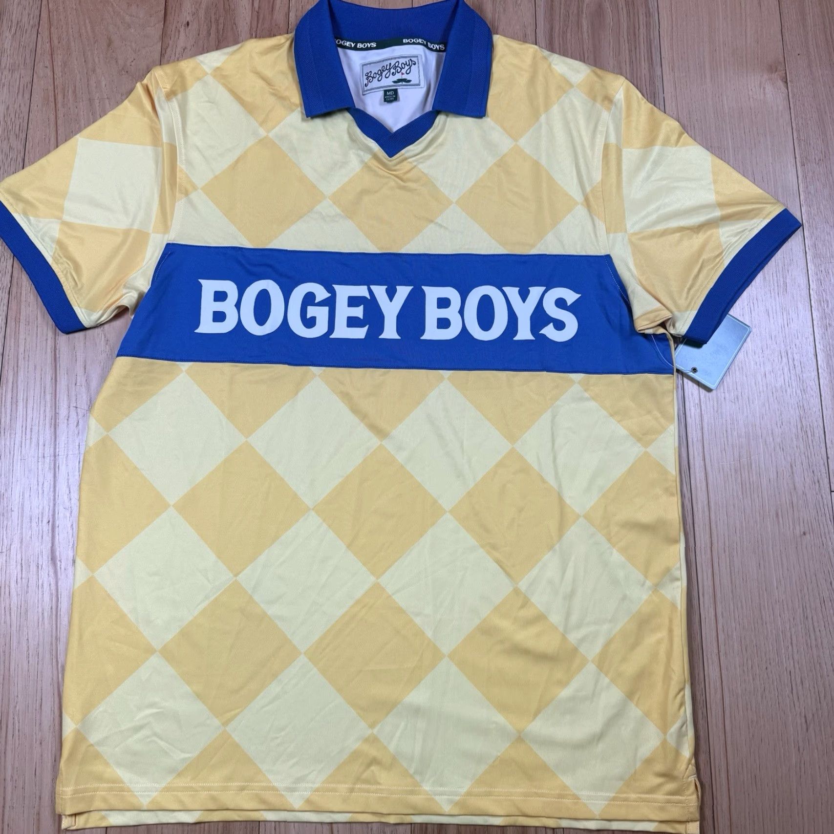 Vintage NWT Bogey Boys V Neck Shirt Mens M Diamond AOP Dri Fit Macklemore Athletic Polo Golf Brown Long Sleeve Casual Size US M / EU 48-50 / 2 - 4 Thumbnail