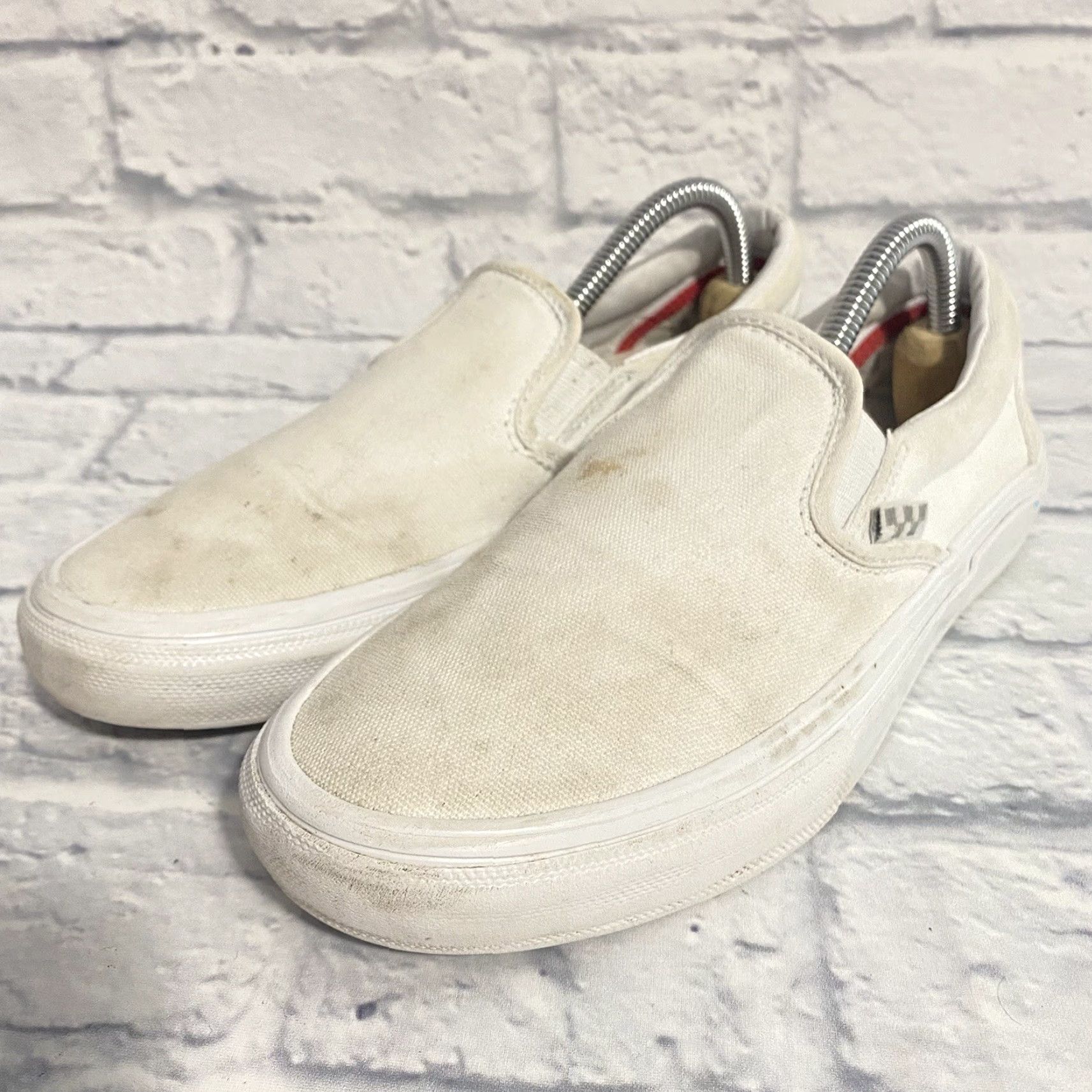 Vans VANS Classic Slip-On Shoes Canvas White Pop Cush Men Sz 6.5 / Women Sz 8 Size M / US 6-8 / IT 42-44 - 5 Thumbnail