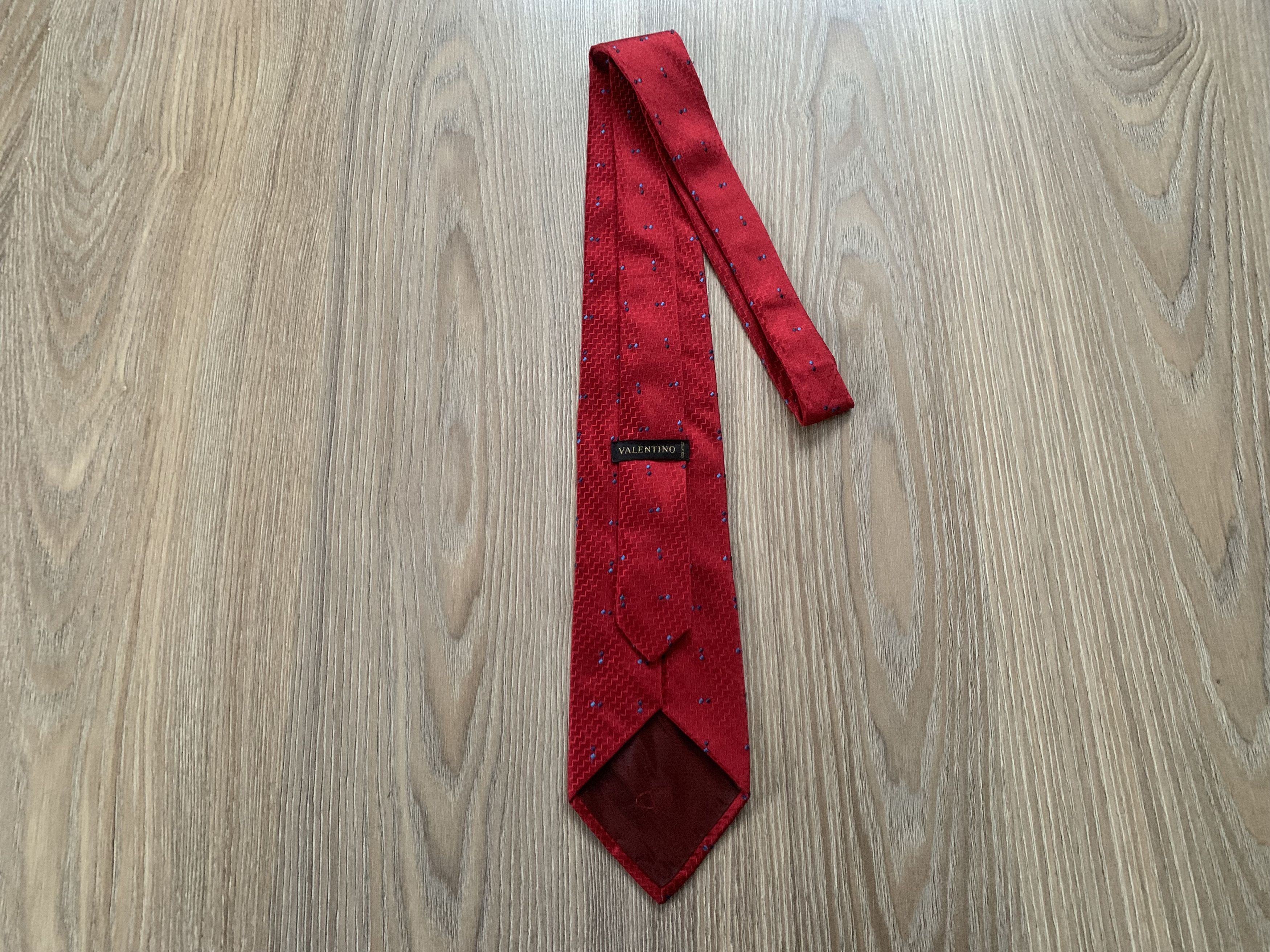Valentino Rare Valentino Italian Red Silk Tie Size ONE SIZE - 3 Thumbnail