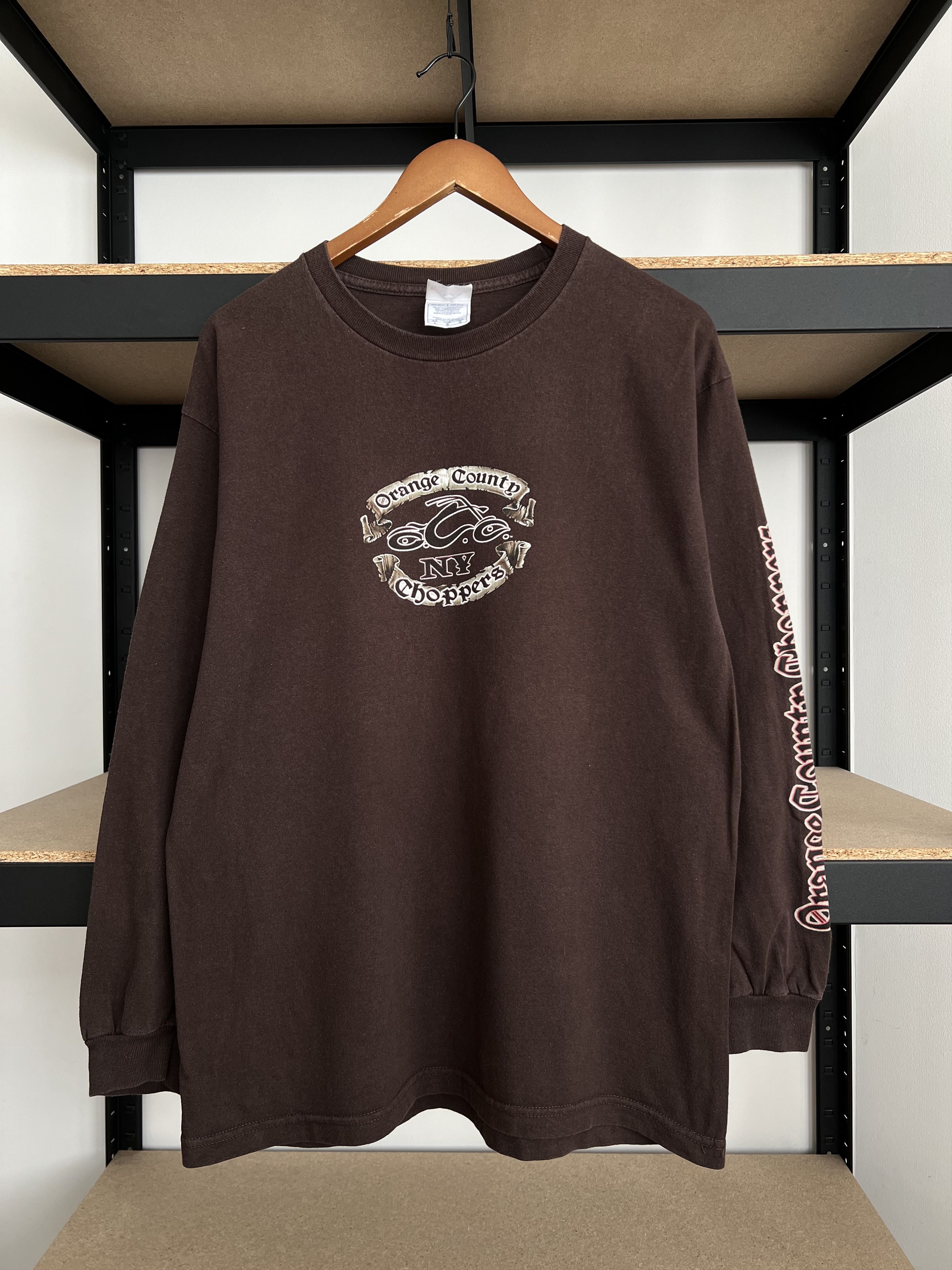 Vintage Vintage 2000s Orange Country Choppers Bulldog Long Sleeve Size US L / EU 52-54 / 3 - 2 Thumbnail