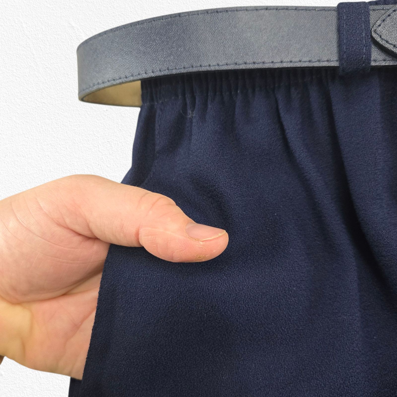 Vintage Vintage Navy Wool High Rise Belted Career Trousers Size 18 Size 40" / US 18 - 7 Thumbnail