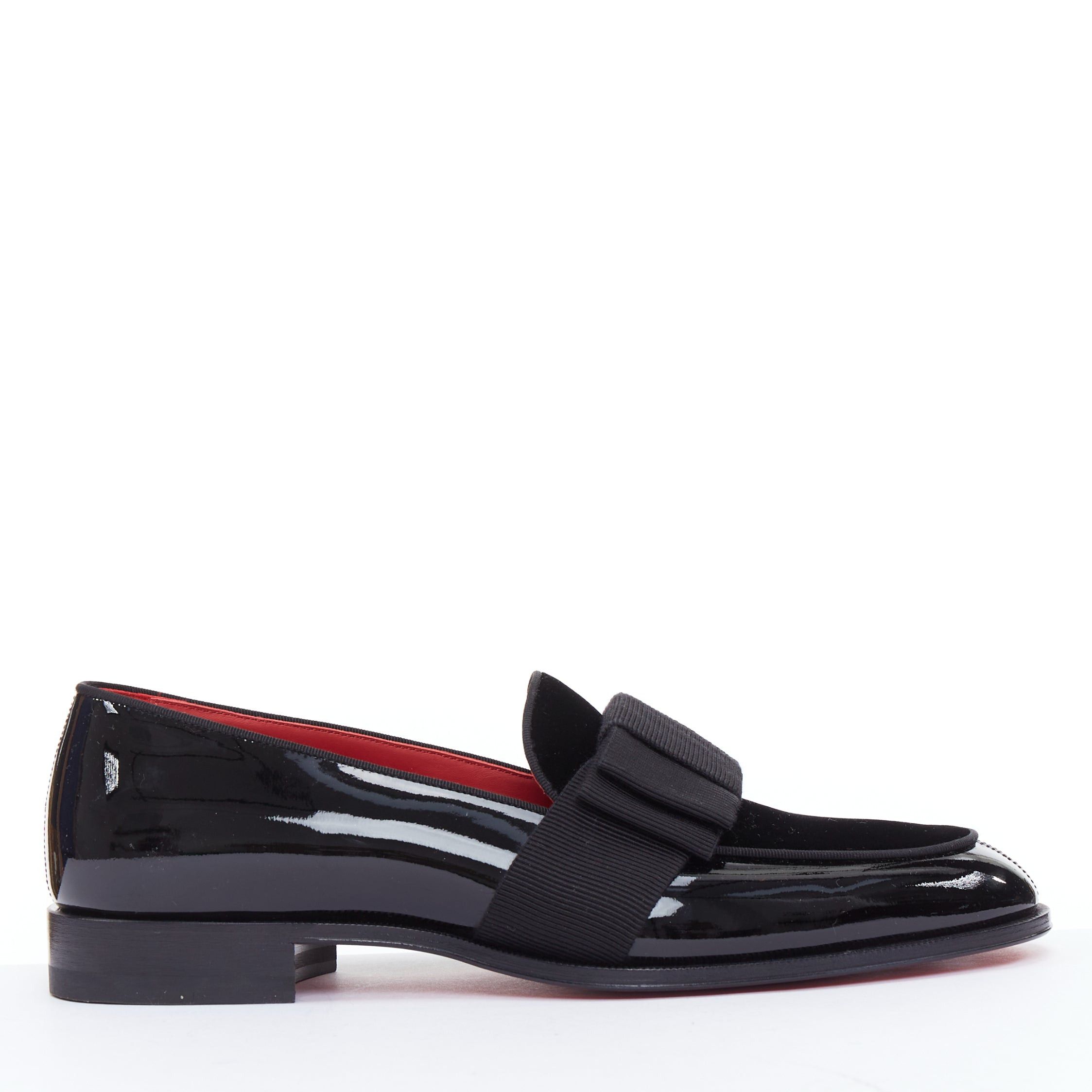 CHRISTIAN LOUBOUTIN Styleeto patent black bow tie dress loafer EU39.5