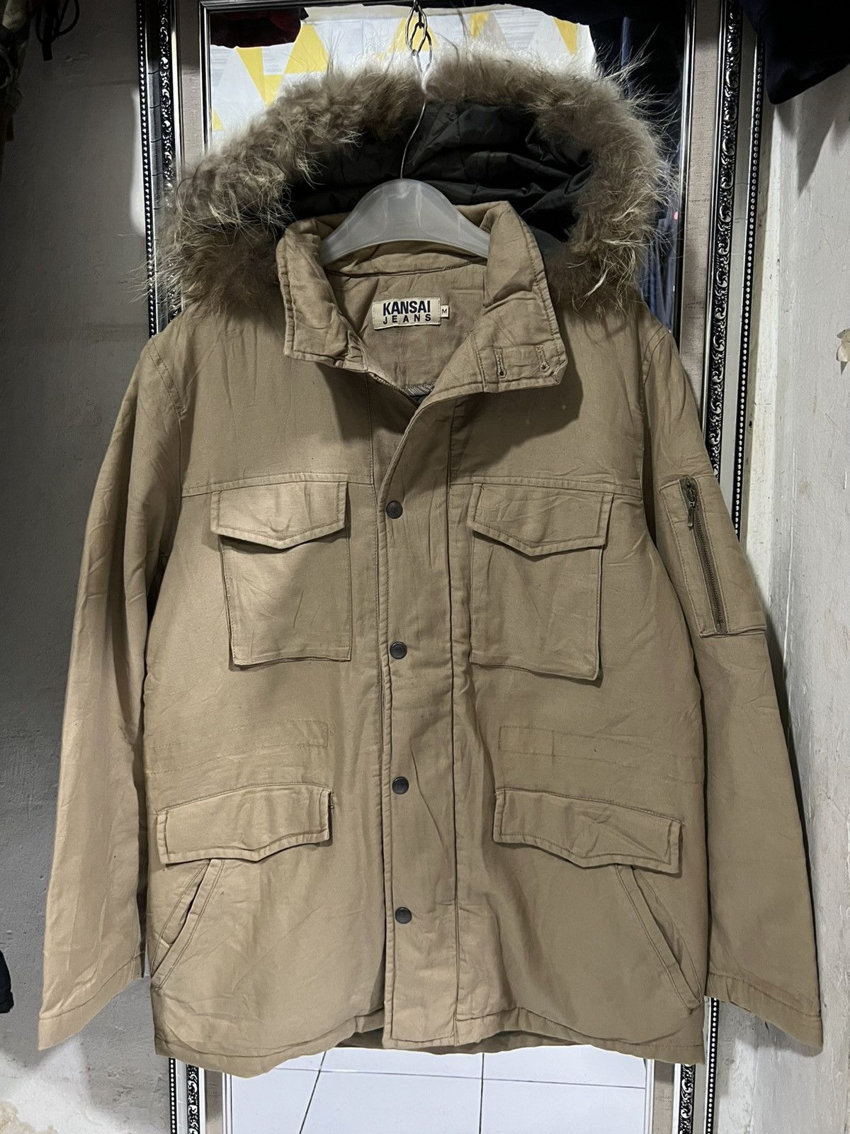 Kansai Yamamoto Kansai Jeans by Kansai Yamamoto Canvas Puffer Fur Parkas Size US M / EU 48-50 / 2 - 2 Thumbnail