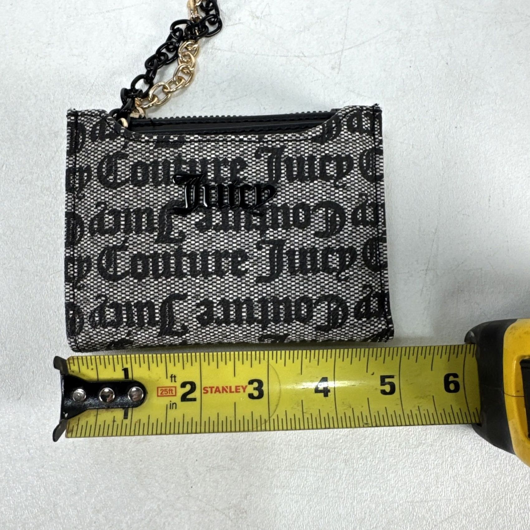 Juicy Couture Juicy Couture Wallet Zip-Around Gray Monogram Spell Out Embellishments Credit Card Folding Women Size ONE SIZE - 6 Thumbnail